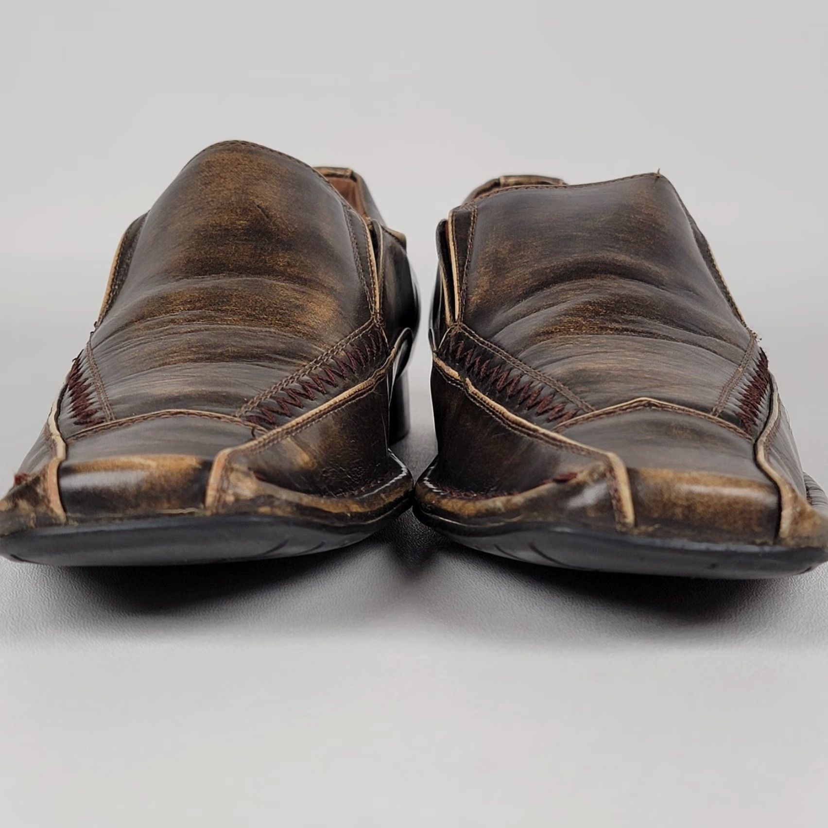 Vintage Top Rank Italy FashionStyles Brown Leather Dress Shoe Size 8 M Loafer Oxford Slip On Men Size US M / EU 48-50 / 2 - 3 Thumbnail