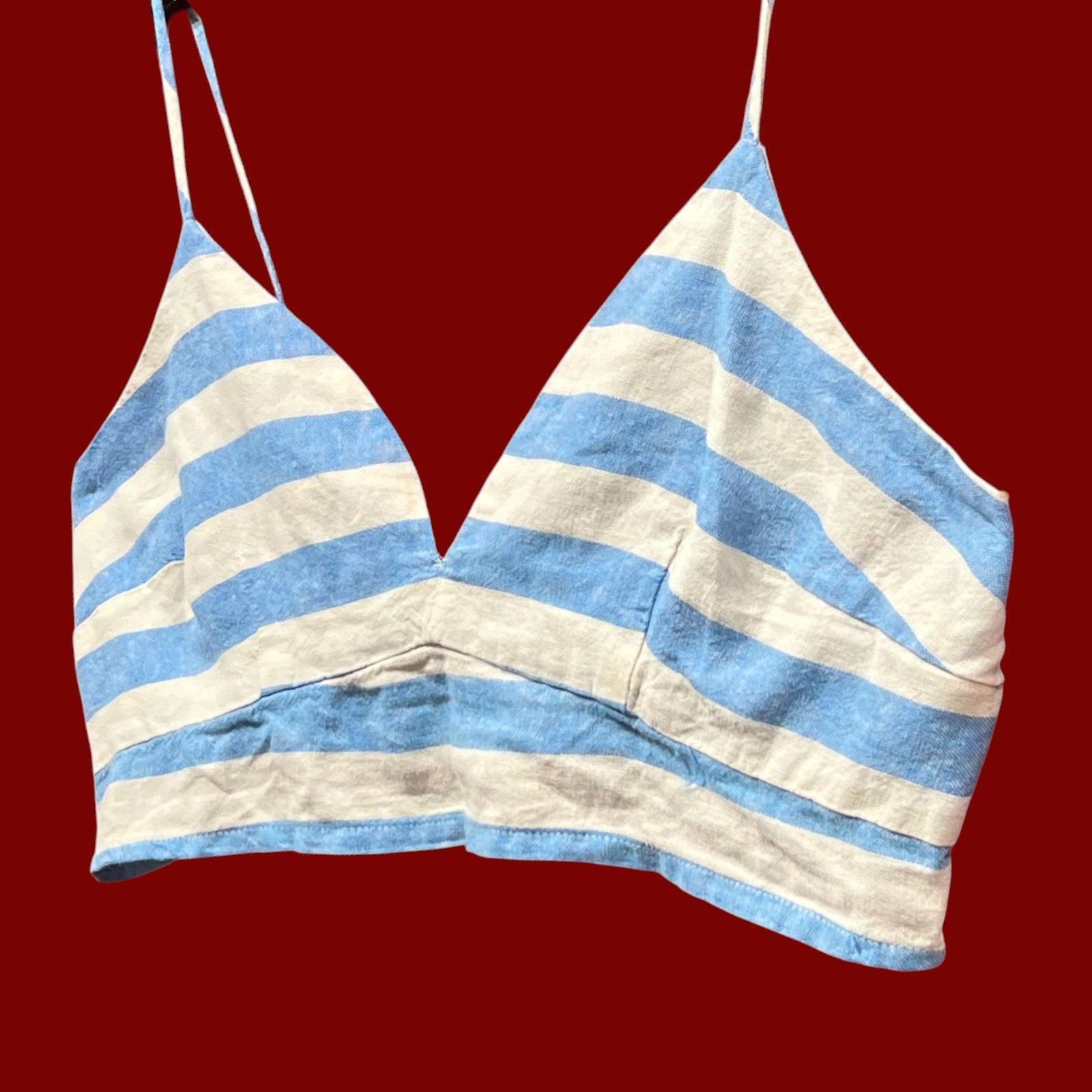 Other A New Day - Women's Beach Bungalow Linen Bralette Tank Top - Size L / US 10 / IT 46 - 15 Thumbnail