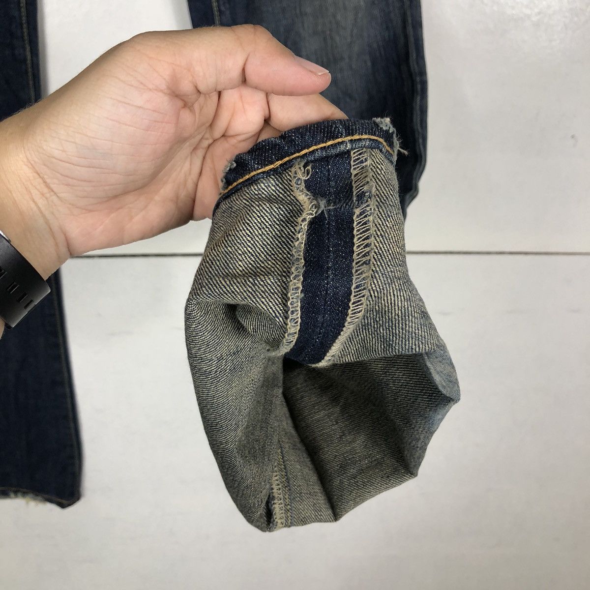 Japanese Brand 🔥90’s VINTAGE BOW CUT DISTRESSED DENIM JEANS MOUSSY JAPAN Size US 30 / EU 46 - 13 Thumbnail