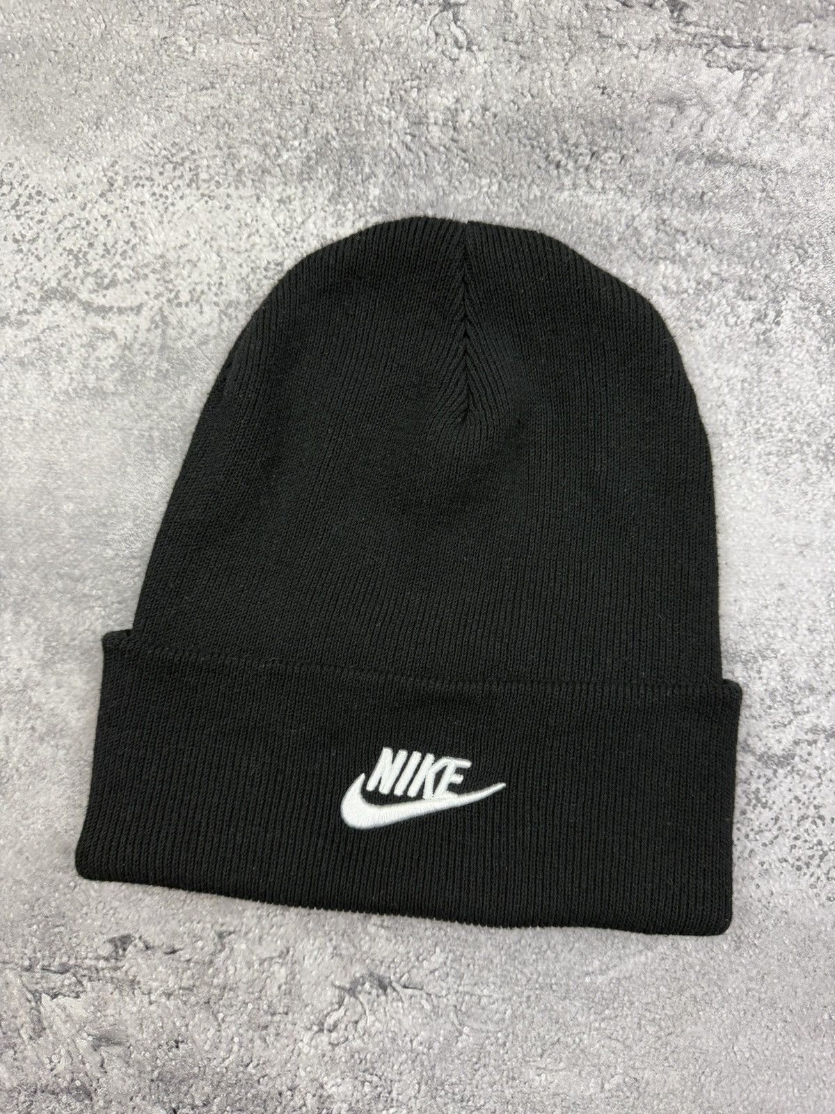 Nike Vintage Nike Beanie Hat Black Swoosh Logo Rare Cap Y2K Drill Size ONE SIZE - 8 Thumbnail