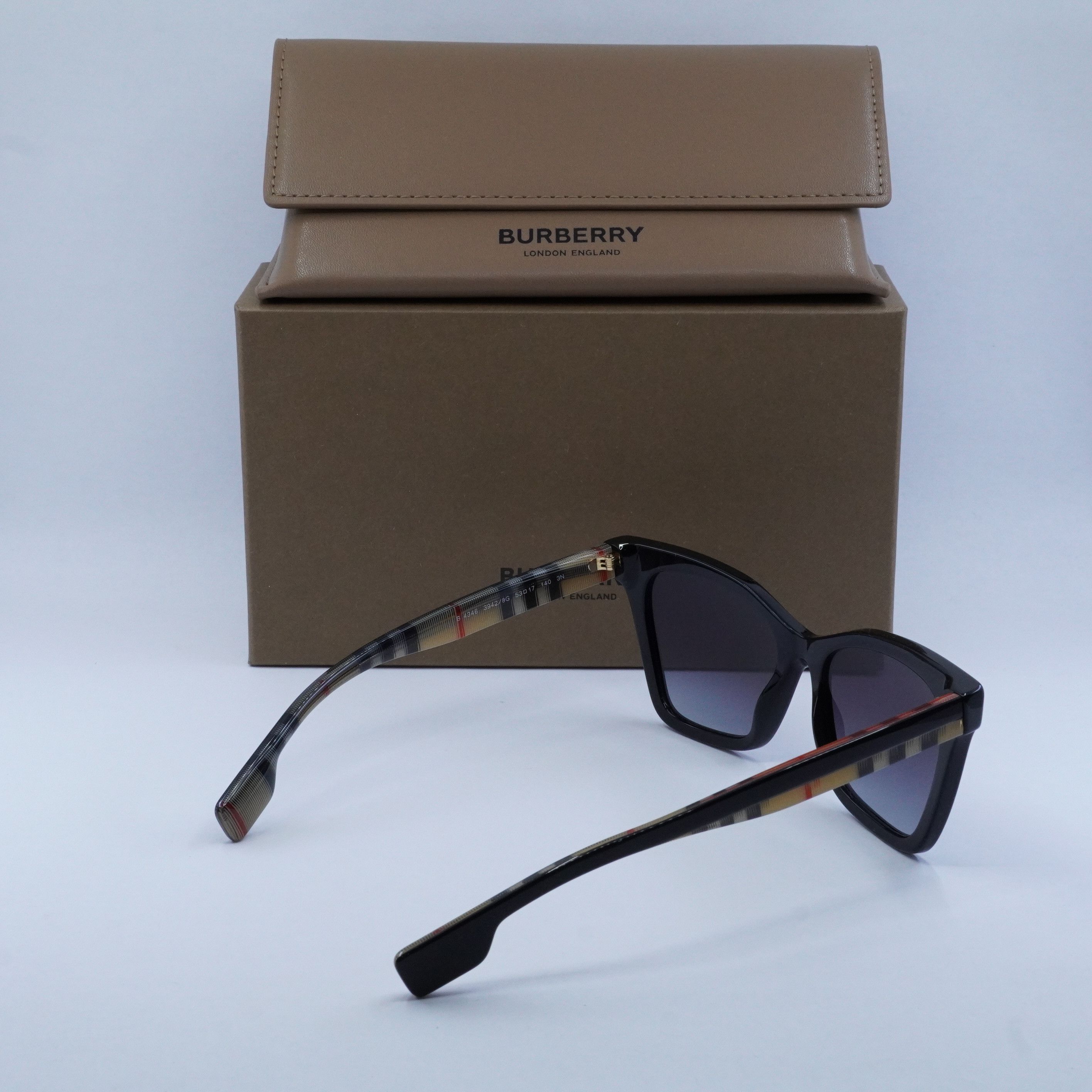 Burberry Burberry BE4346 394487 Elsa Sunglasses Vintage Check Cat Eye Size ONE SIZE - 10 Thumbnail