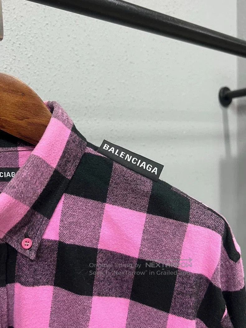 Balenciaga Balenciaga Pink Black Plaid Flannel Shirt. Size US S / EU 44-46 / 1 - 3 Thumbnail