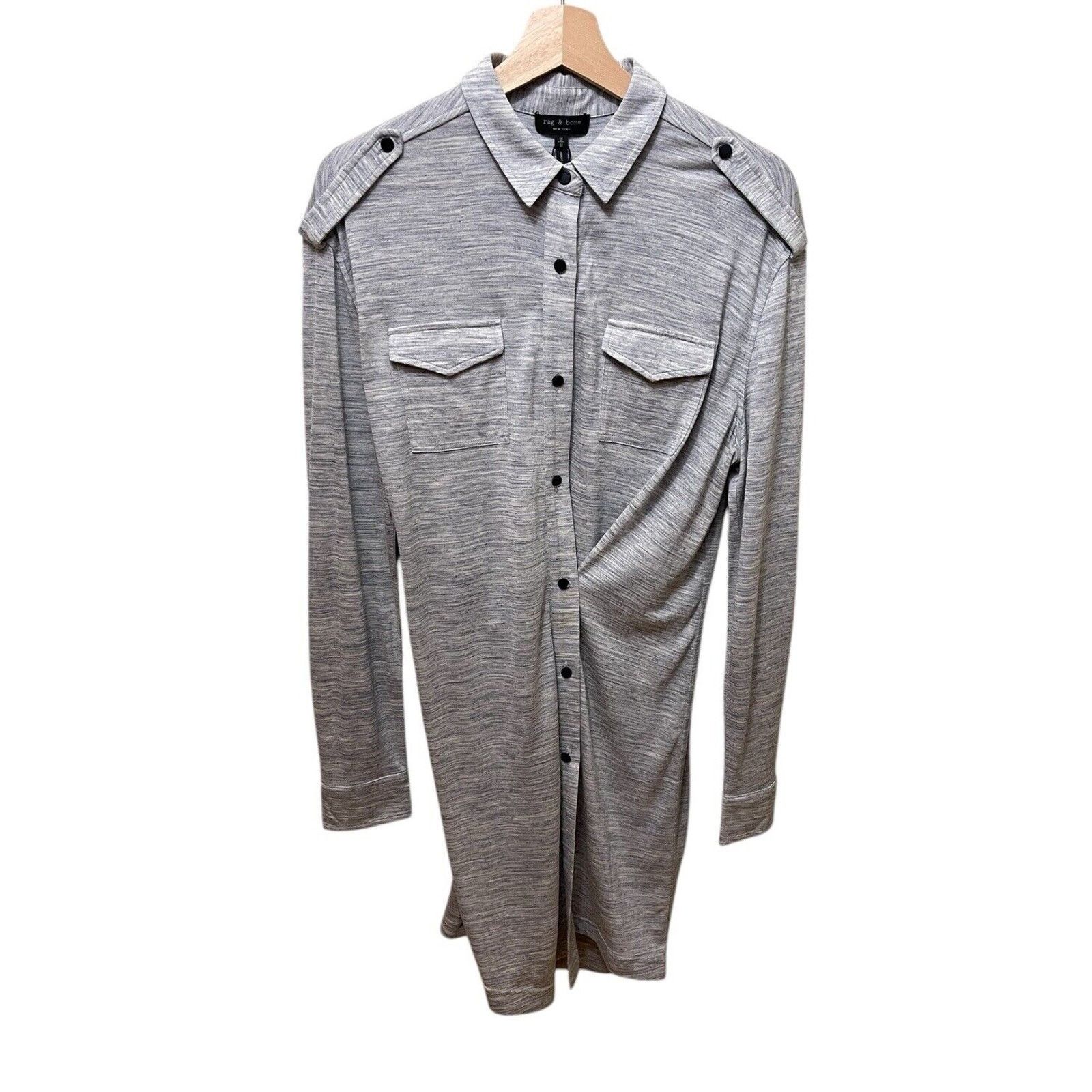 Rag & Bone Rag & Bone Layton Long Sleeve Grey Shirt Dress Size M New Size M / US 6-8 / IT 42-44 - 4 Thumbnail