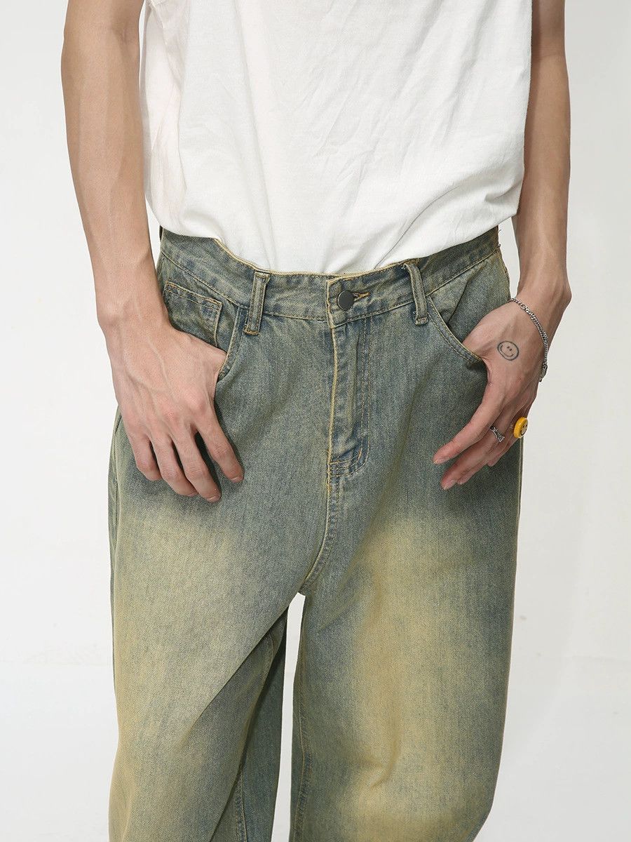 Vintage Japanese retro loose distressed washed gradient jeans Size US 32 / EU 48 - 5 Thumbnail