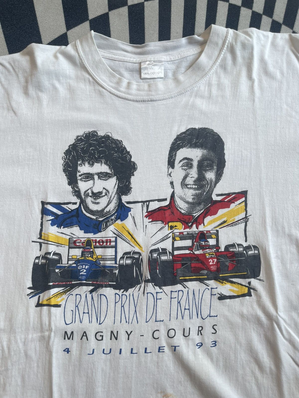 Vintage Vintage 90s Grand Prix de France Magny-Cours F1 T-Shirt Size US XL / EU 56 / 4 - 3 Thumbnail