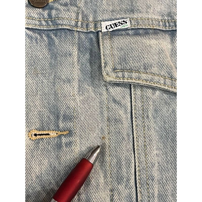 Guess VTG GUESS Georges Marciano Jacket Blue Acid Wash Denim L Size US L / EU 52-54 / 3 - 5 Thumbnail