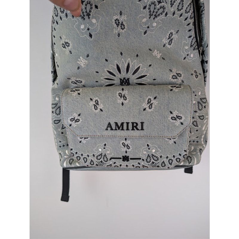 Amiri o1rshd1 Size: OS / Bandana Denim Backpack in Clay Indigo Size ONE SIZE - 18 Thumbnail