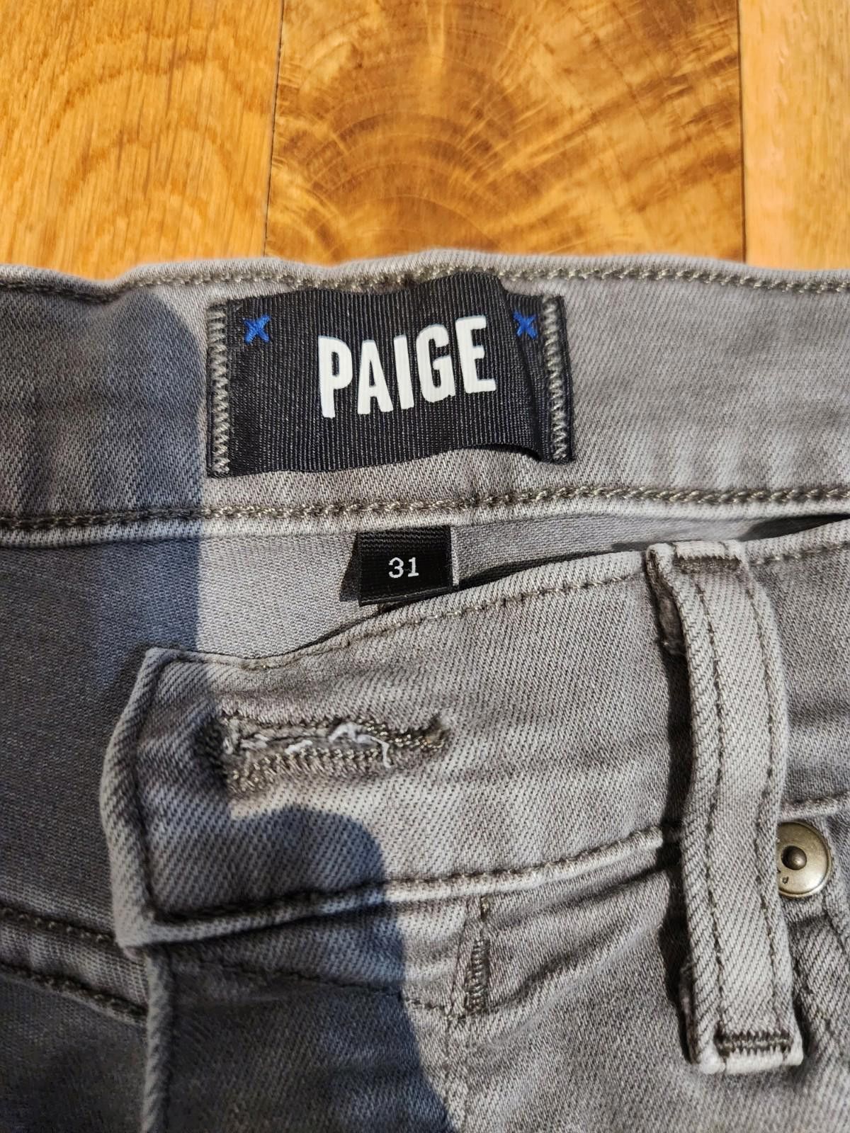 Paige PAIGE Lennox Jeans Men's 31x31 Gray Denim Slim Fit Jeans Size US 31 - 2 Thumbnail