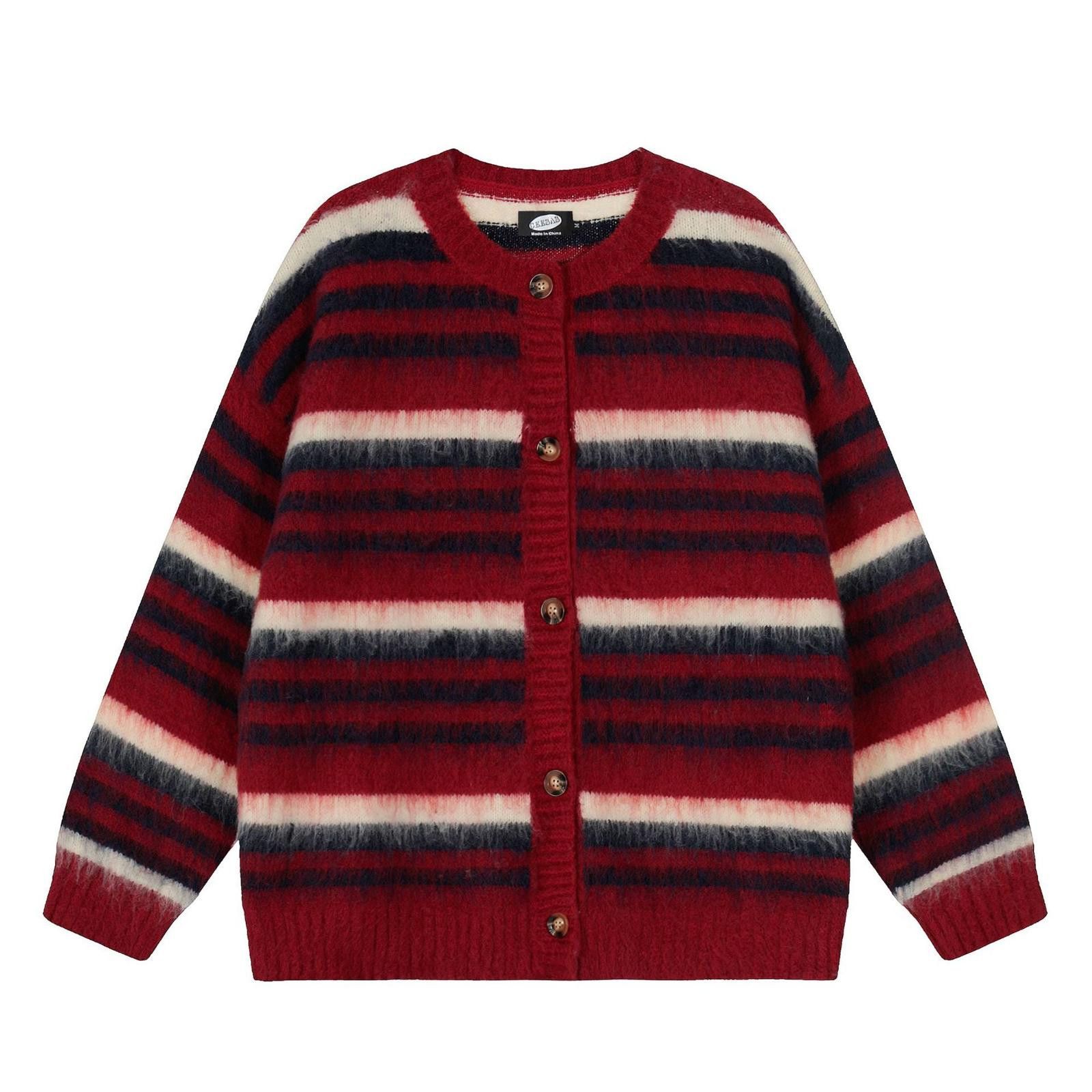 Other Contrast Stripe Open-Front Knit Cardigan Size US M / EU 48-50 / 2 - 3 Thumbnail