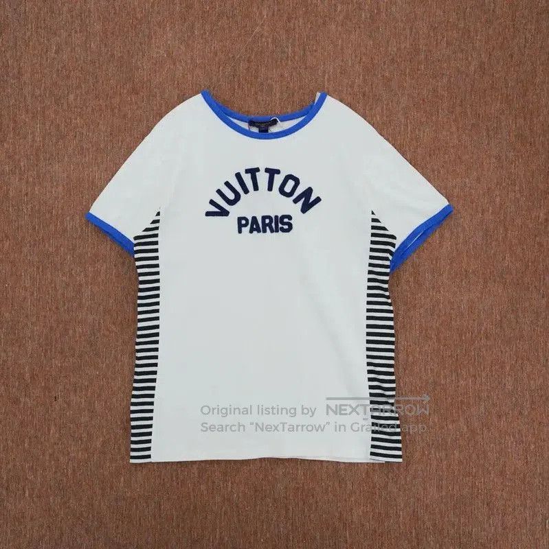 Louis Vuitton Louis Vuitton White Striped Short Sleeve T. Size M / US 6-8 / IT 42-44 - 1 Thumbnail