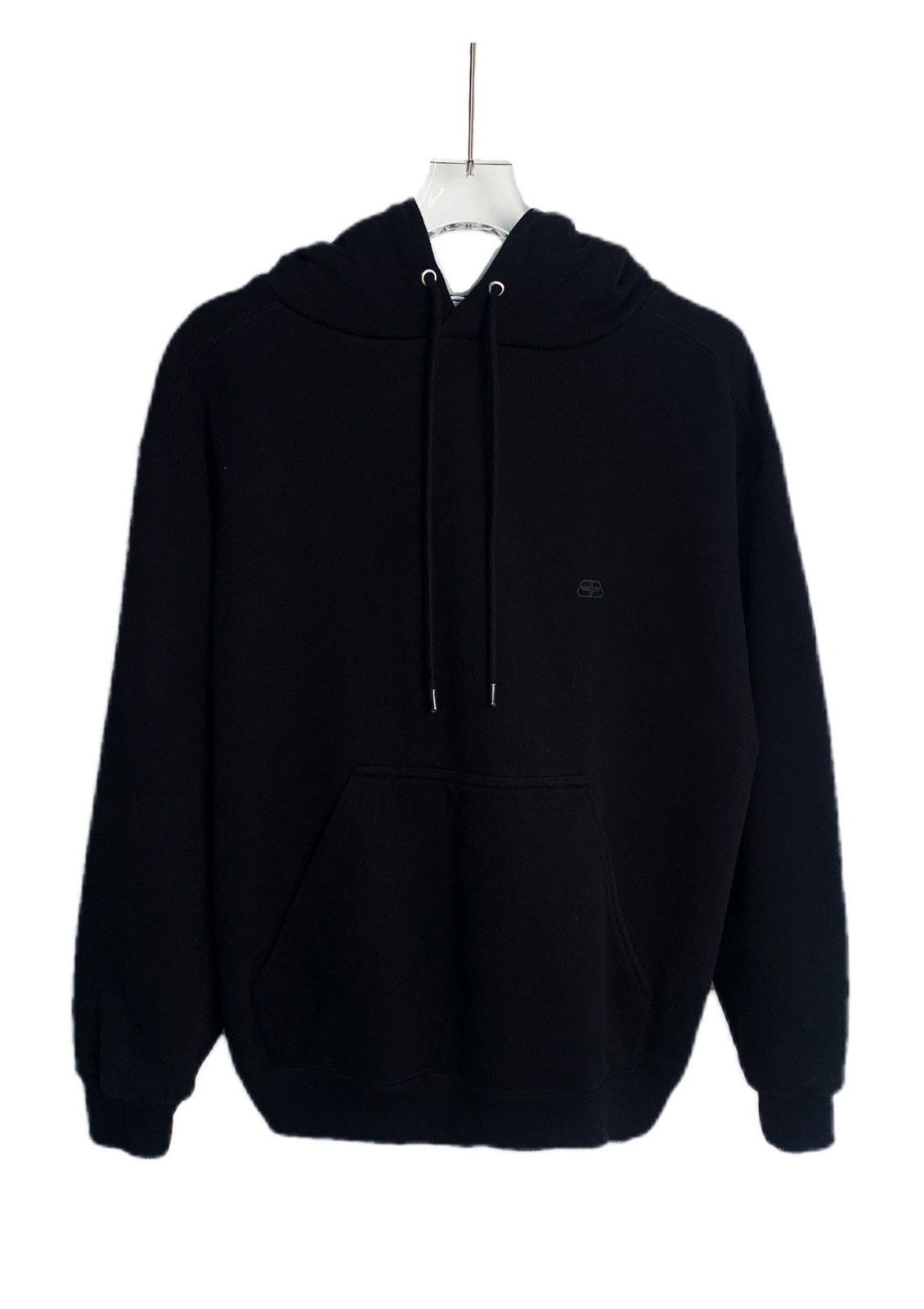 Balenciaga Balenciaga Black Logo Embroidered Hooded Sweatshirt K26WX Size XS / US 0-2 / IT 36-38 - 1 Thumbnail