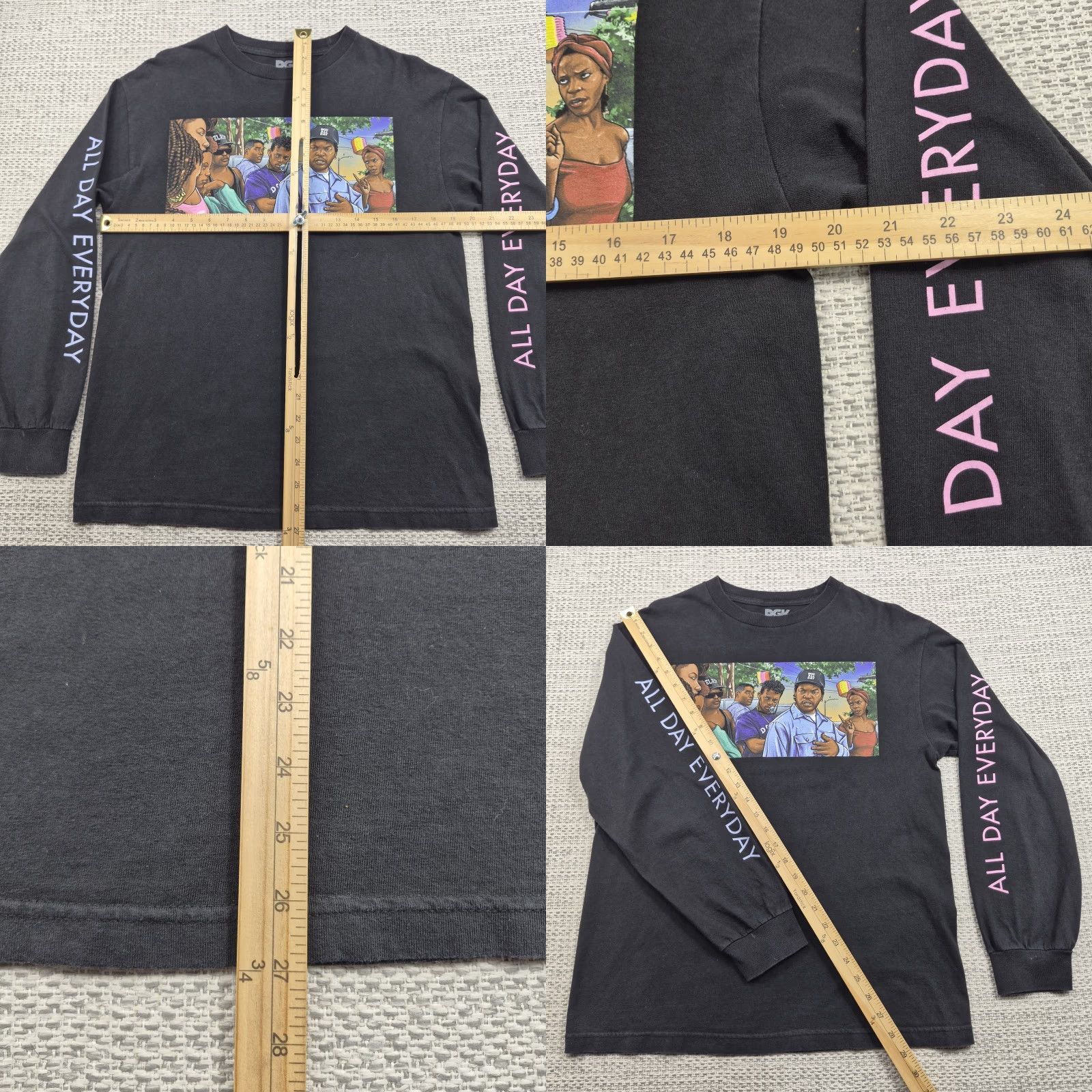DGK DGK Shirt Mens Medium Black All Day Everyday Long Sleeve Graphic Streetwear Tee Size US M / EU 48-50 / 2 - 8 Thumbnail