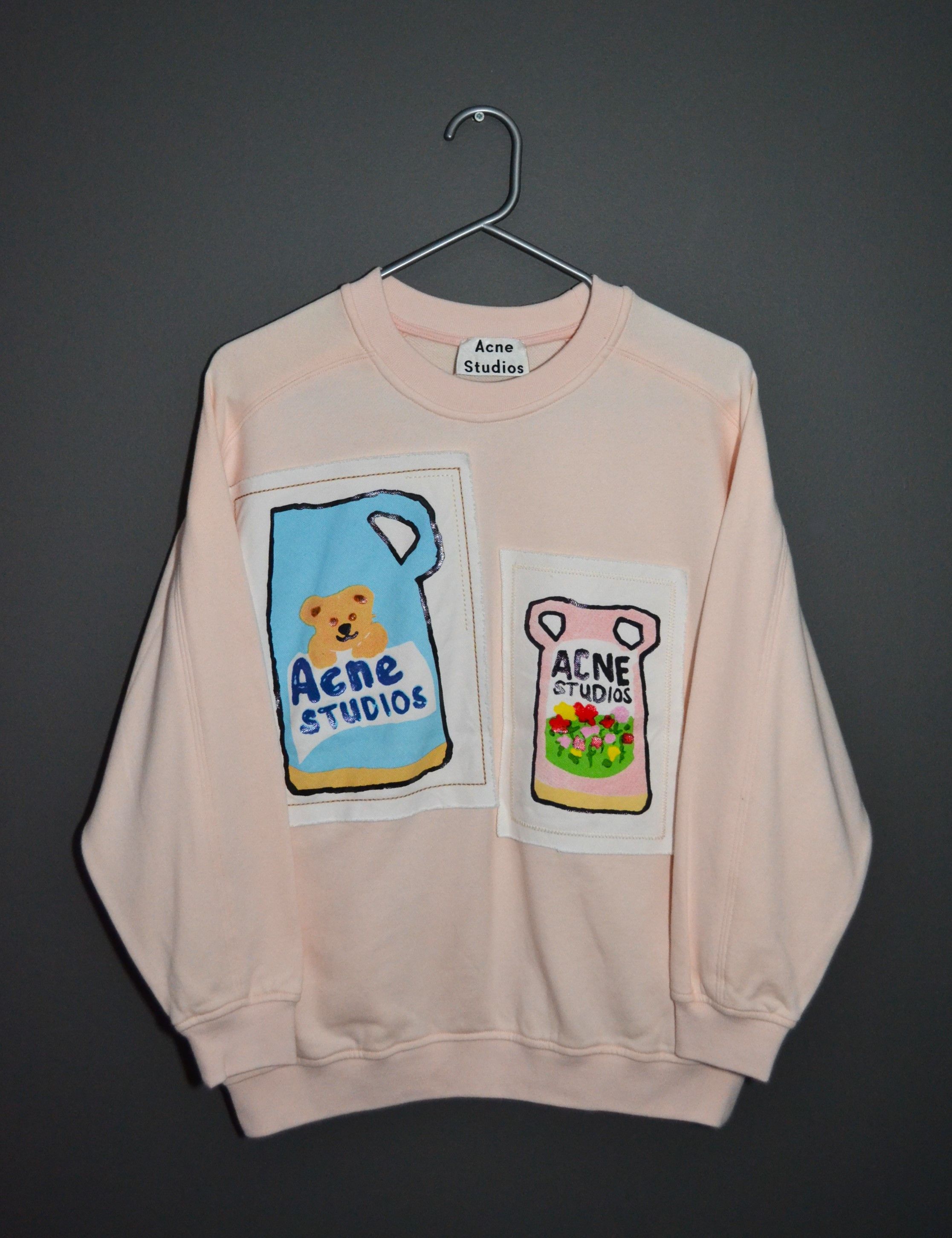 image of Acne Studios X Grant Levy Lucero Ceramic Patches Sweatshirt in Peach, Women's (Size Small)