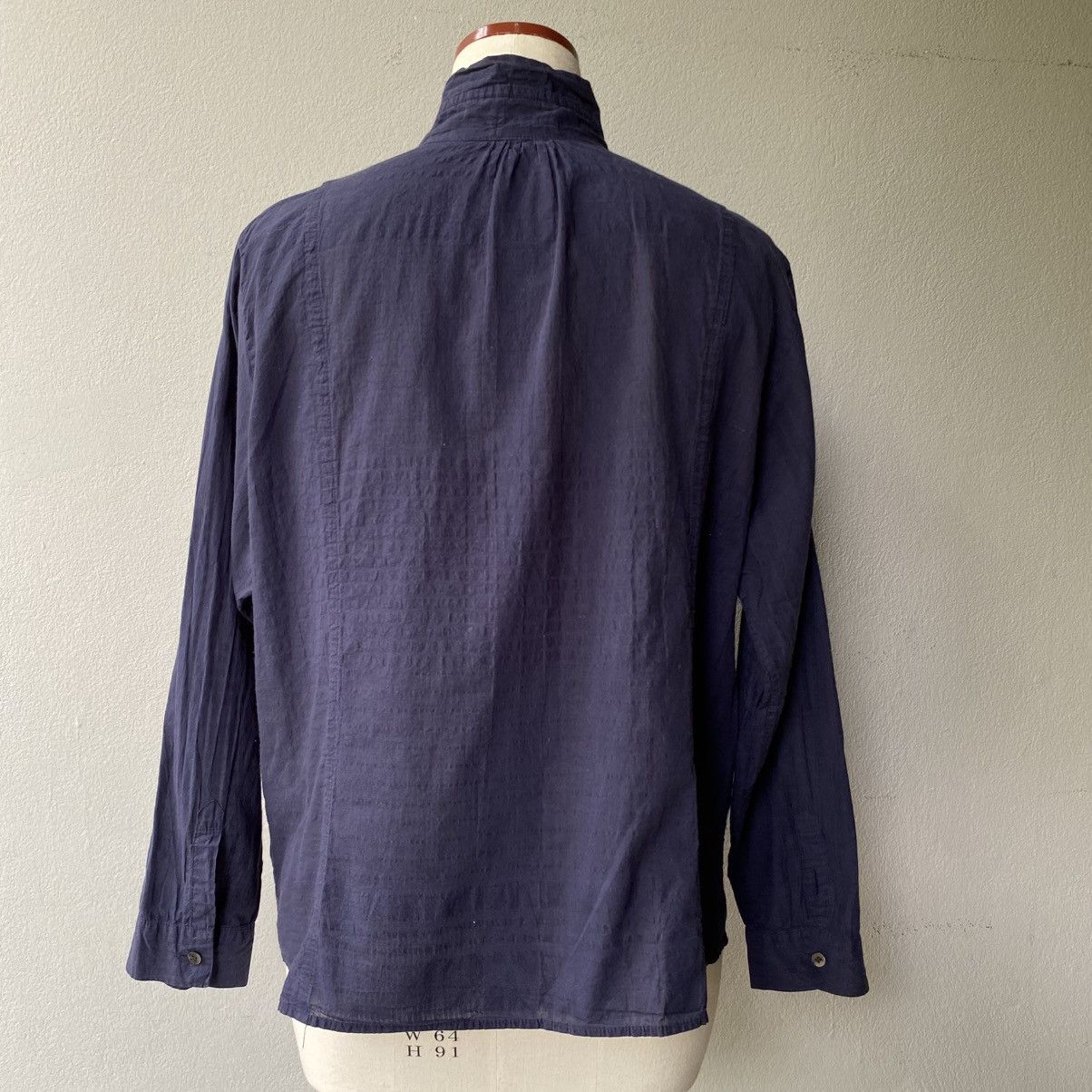 Issey Miyake Plantation Navy Textured Shirt Size XL / US 12-14 / IT 48-50 - 14 Thumbnail
