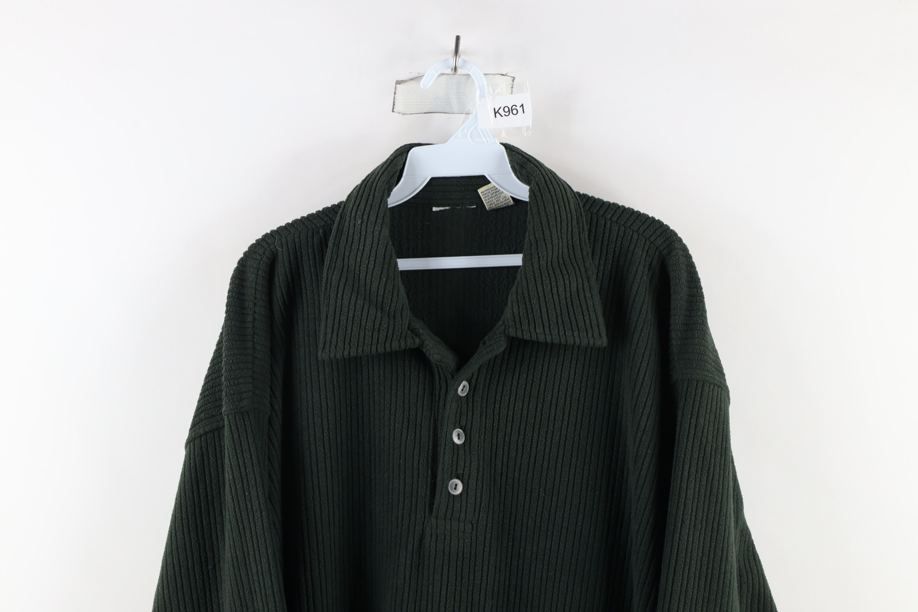Vintage Vintage 90s Streetwear Ribbed Knit Baggy Collared Sweater Size US L / EU 52-54 / 3 - 2 Thumbnail