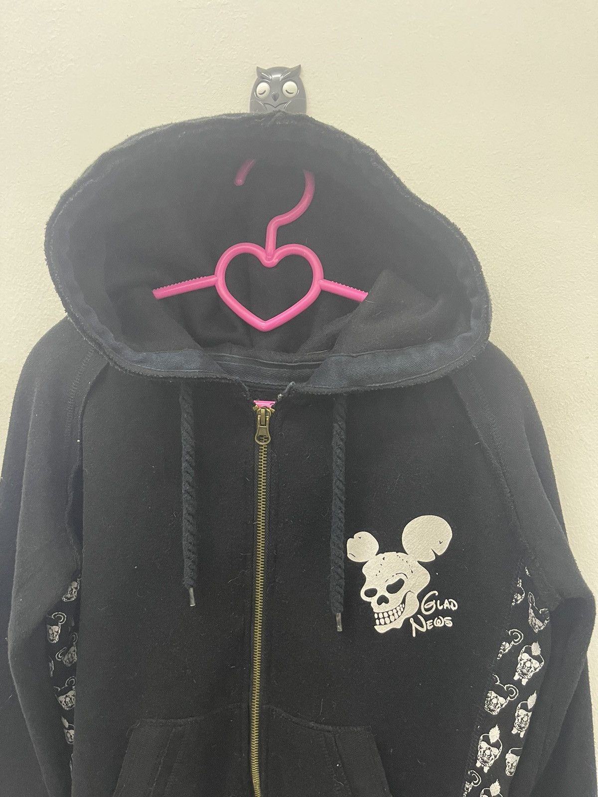 Japanese Brand Rare Vintage GLAD NEWS Skull Mickey Seditionaries Hoodie Size US XS / EU 42 / 0 - 2 Thumbnail
