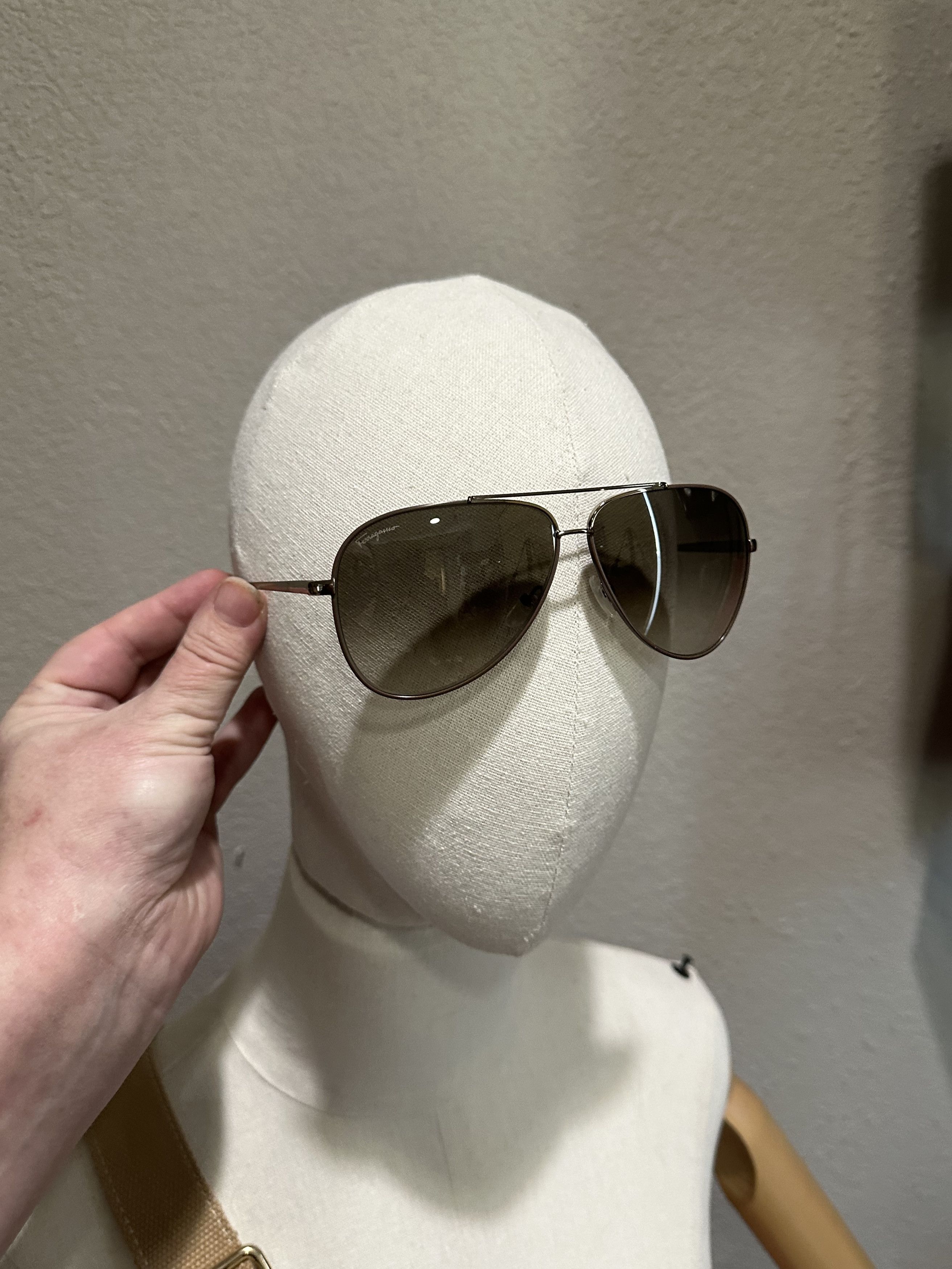 Salvatore Ferragamo Salvatore Ferragamo Brown Pilot Unisex Sunglasses Size ONE SIZE - 17 Thumbnail