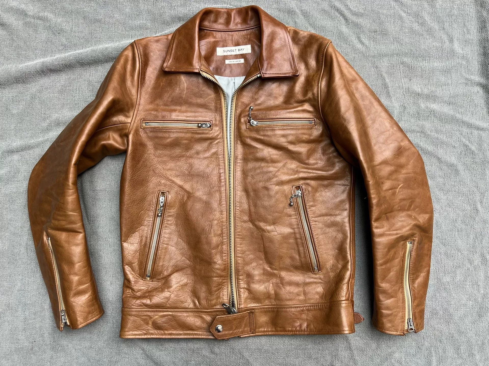 SUNSEA Sunset Bay Honey Leather Pocket Jacket Size US M / EU 48-50 / 2 - 1 Thumbnail