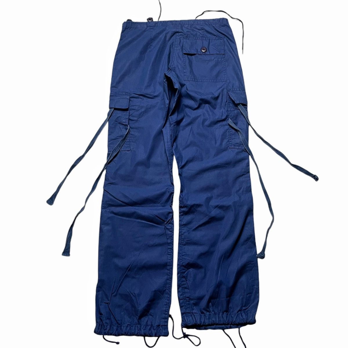 Vintage 2000s Vintage Blue Cargo Pants Y2K UFO Nylon Poly Pocket Size US 29 - 2 Thumbnail