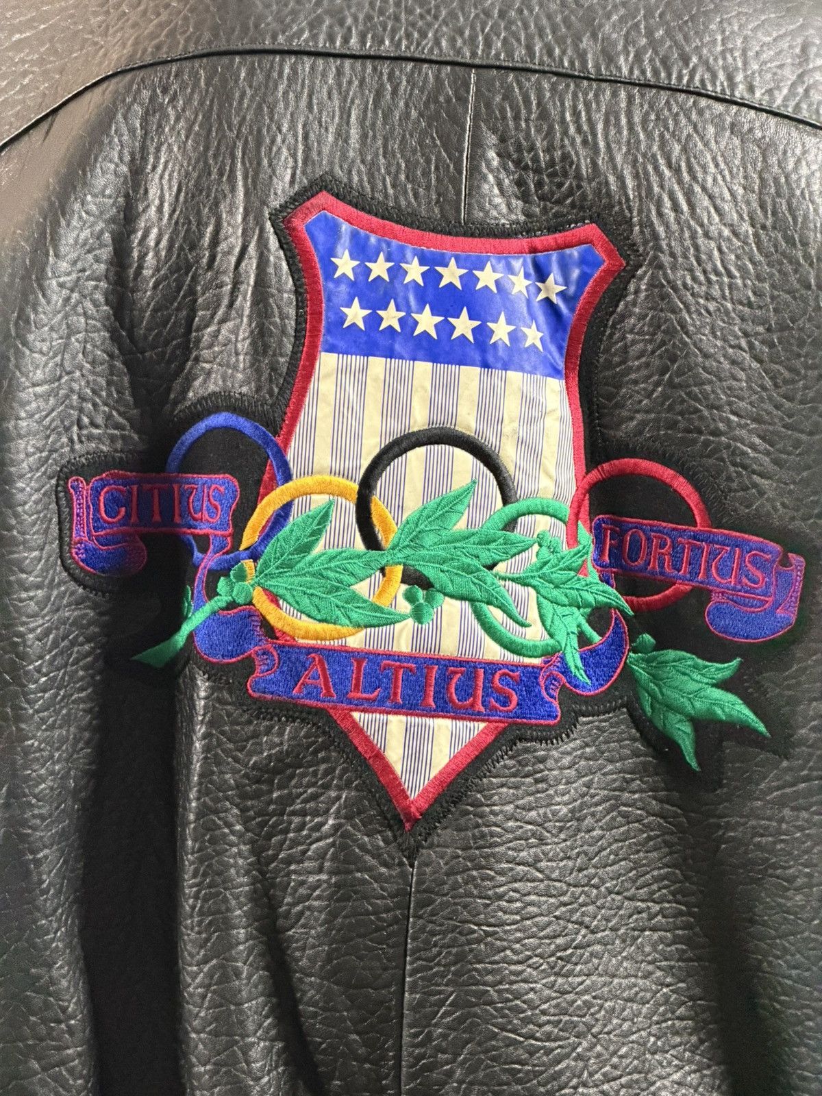 Adidas Vintage 80s Adidas Leather Jacket – Black Olympics Bomber Size US M / EU 48-50 / 2 - 6 Thumbnail
