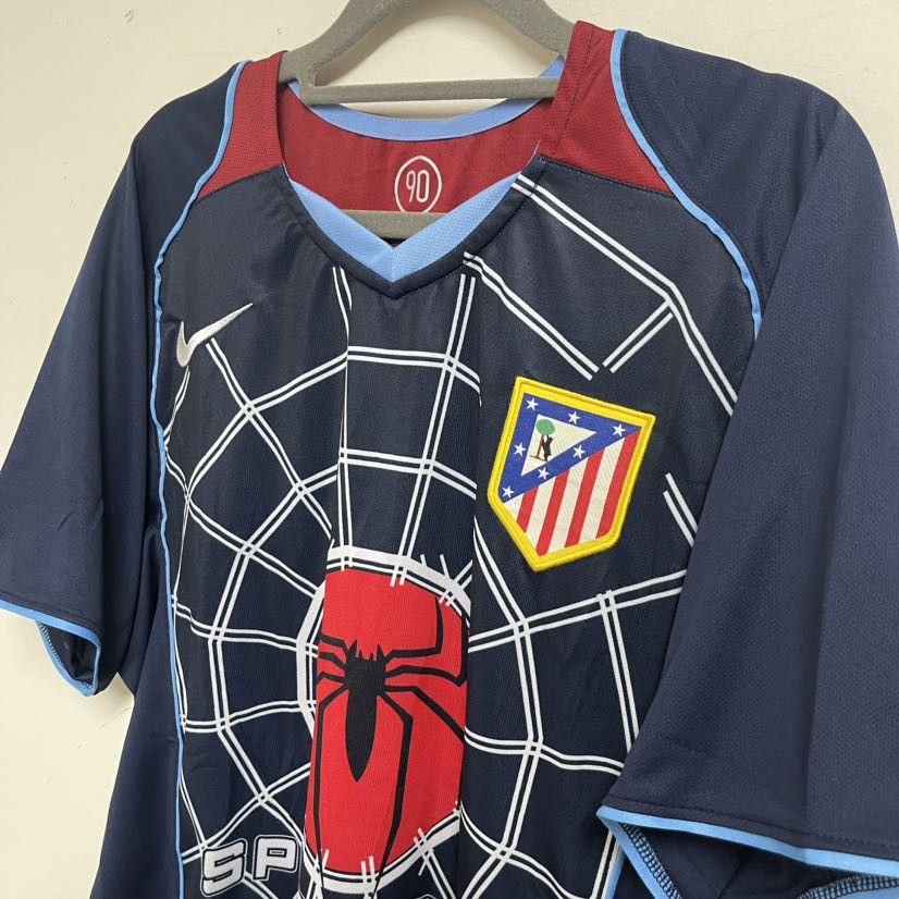 Vintage 2004-05 Atletico Madrid Simeone Away Soccer Jersey Size US L / EU 52-54 / 3 - 2 Thumbnail
