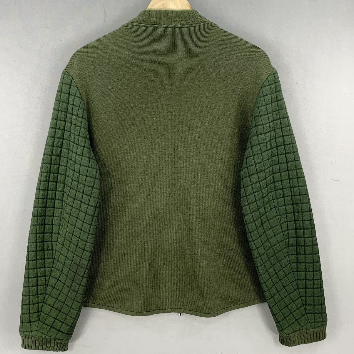 Japanese Brand Japan Made Half Knitted Checkered Quilted Bomber Jacket Size US S / EU 44-46 / 1 - 2 Thumbnail