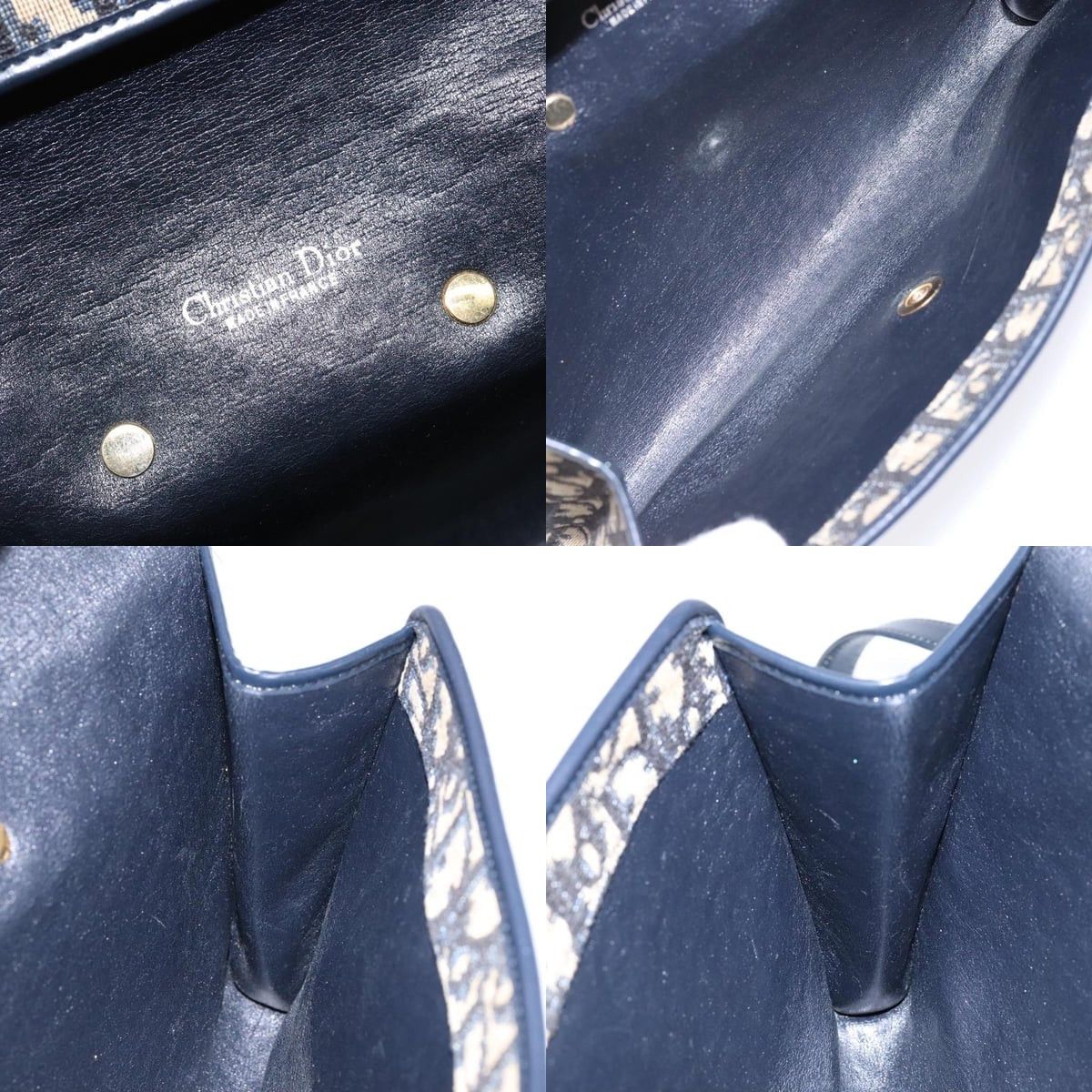 Dior DIOR Trotter Canvas Shoulder Bag Navy Gold Size ONE SIZE - 12 Thumbnail
