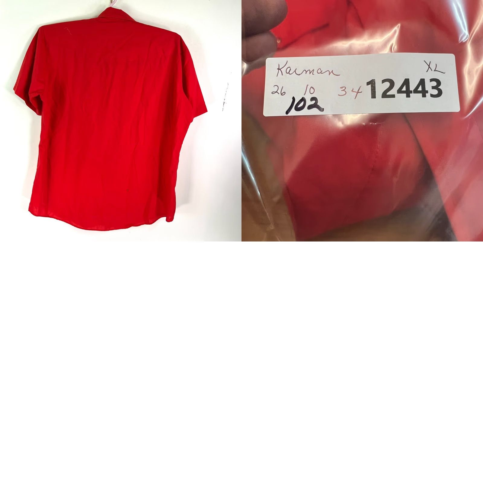 Armani VINTAGE Karman Western Pearl Snap Button-Up Shirt Mens XL Red Short Sleeve Size US XL / EU 56 / 4 - 7 Thumbnail