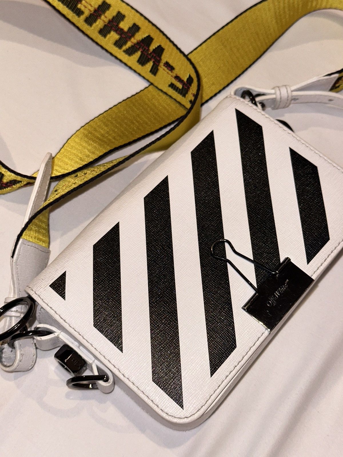 image of Off White Mini Binder Clip Bag in White, Women's