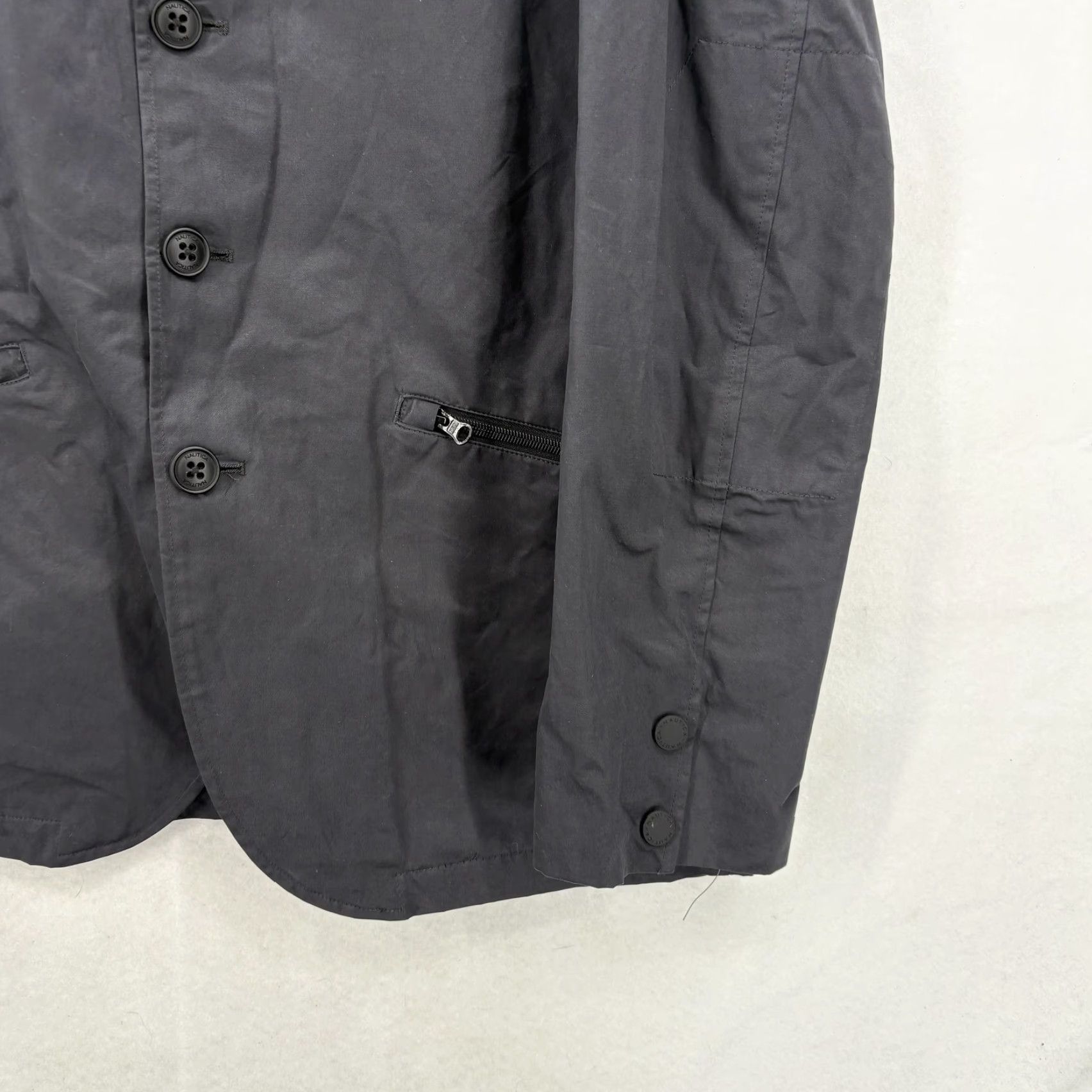 Nautica Nautica Blazer Mens Large Gray 4 Button Cotton Nylon Sport Coat Casual Jacket Size 42R - 3 Thumbnail