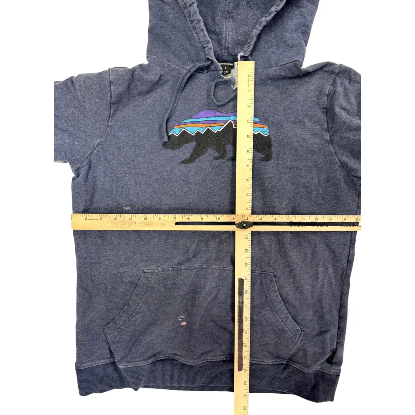 Patagonia Patagonia Women's Hoodie Blue L Bear Mountain Graphic Organic Cotton Size L / US 10 / IT 46 - 4 Thumbnail
