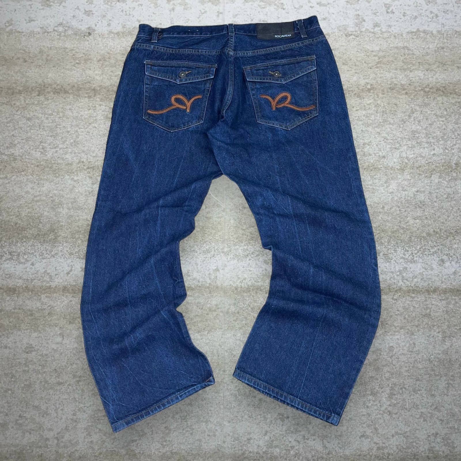 Vintage Y2K Rocawear Skater Jeans 38x30 Baggy Dark Wash