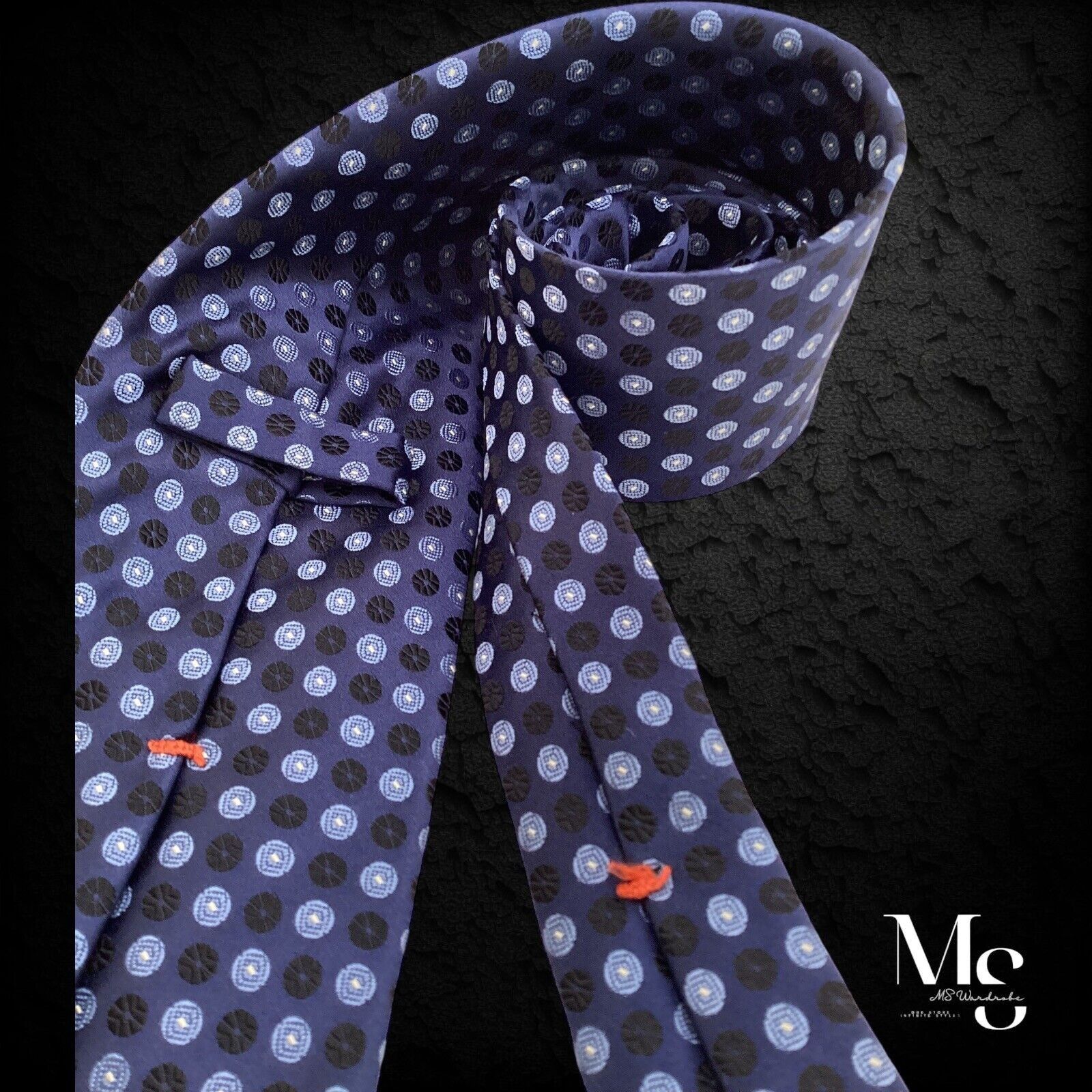 Ermenegildo Zegna ERMENEGILDO ZEGNA Blue Geometric Luxury Silk Tie M.I.Italy Size ONE SIZE - 2 Thumbnail