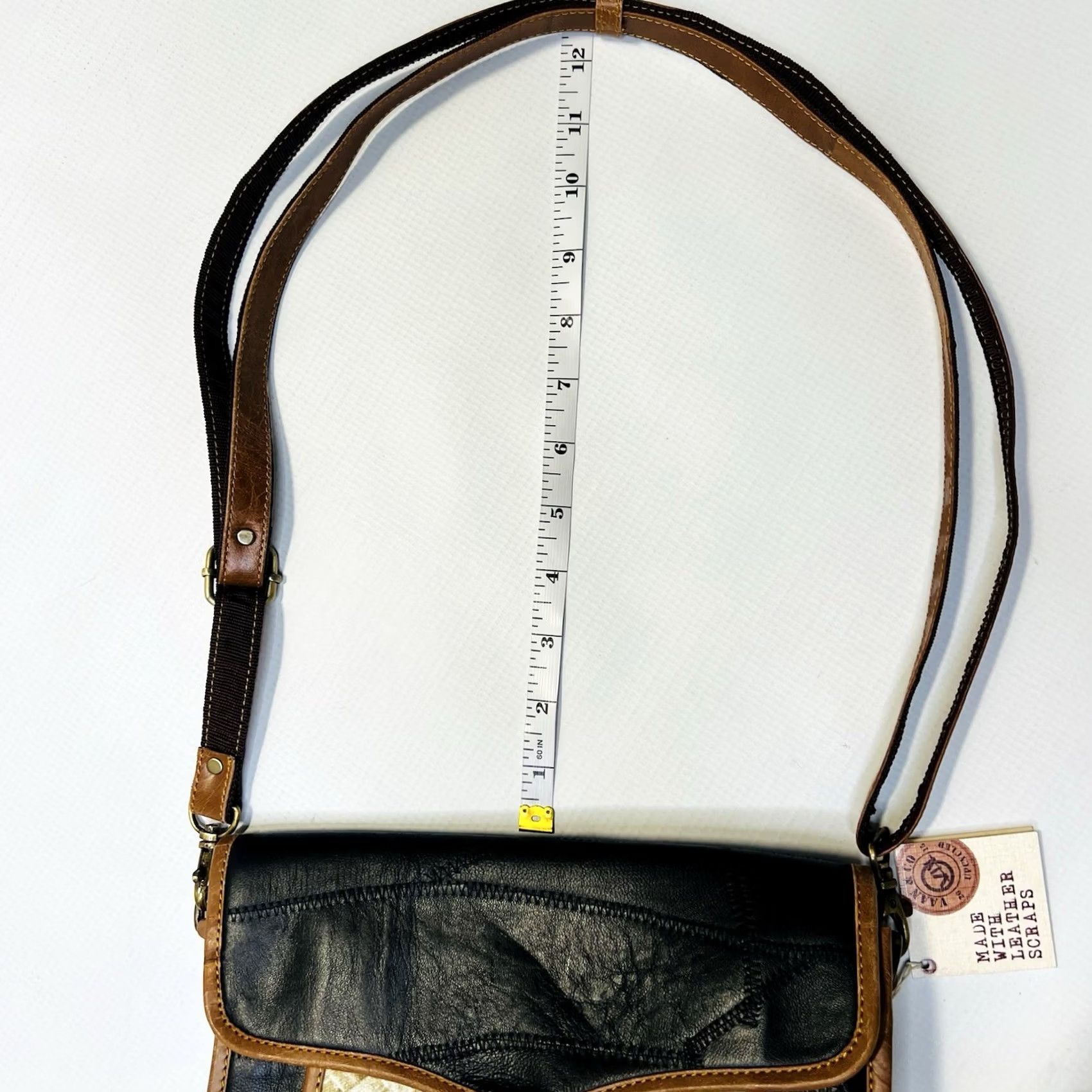 CO Vaan & Co Wide Crossbody Bag Purse Leather Fabric Black Basket Weave NEW Crossbody Bag Womens Small Multicolor Canvas Leather Based on Original Title Size ONE SIZE - 3 Thumbnail