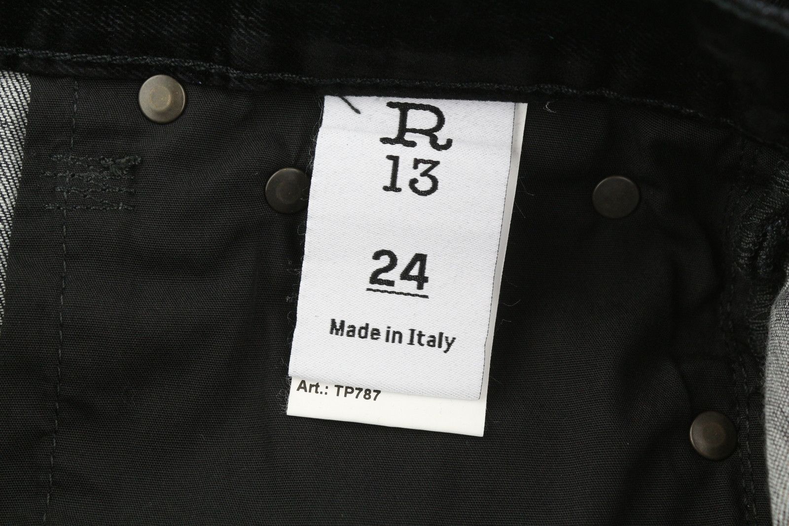 R13 ROMEO 24 Flocked Black Velvet Ankle Straight Zip 85814 Size 24" / US 00 / IT 34 - 7 Thumbnail