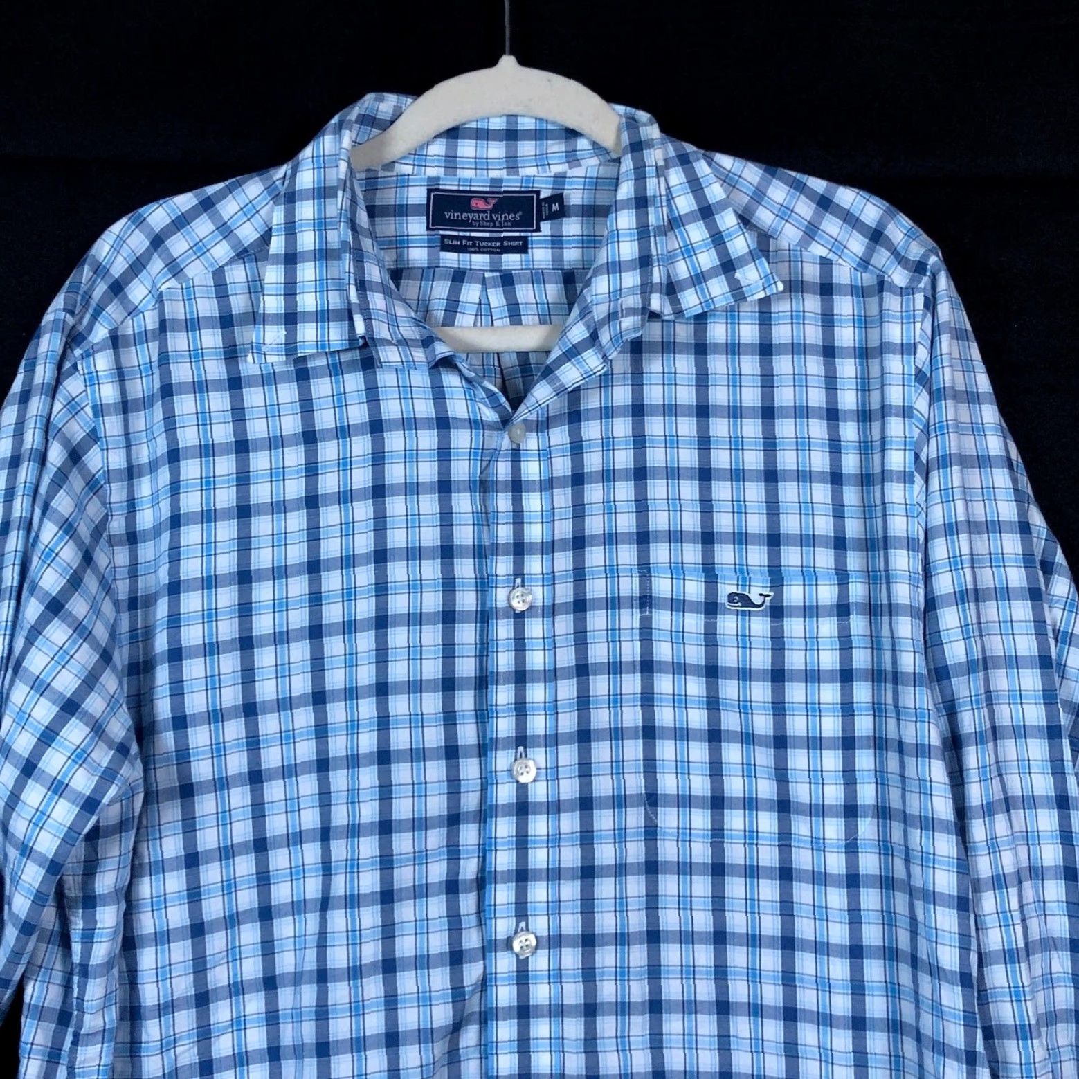 Vineyard Vines Vineyard Vines Shirt Men Plaid Blue Collared Slim Fit Tucker 100% Cotton Medium Size US M / EU 48-50 / 2 - 2 Thumbnail