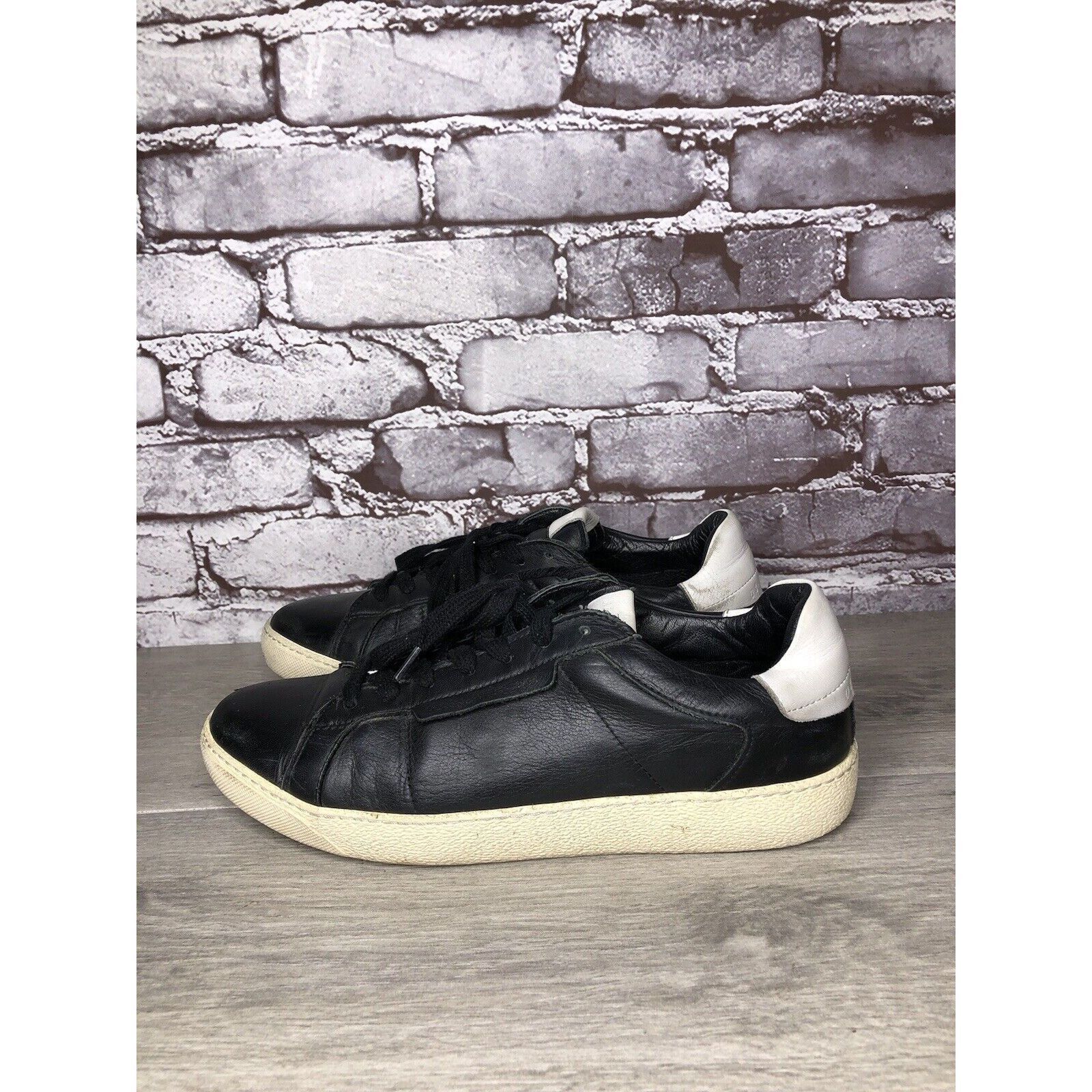 Allsaints AllSaints Sheer Black White Leather Low Casual Sneakers Wome Size US 9 / IT 39 - 15 Thumbnail