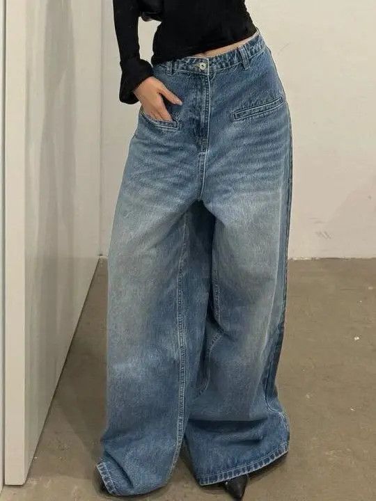 Japanese Brand Straight tube loose washed denim jeans Size US 32 / EU 48 - 6 Thumbnail