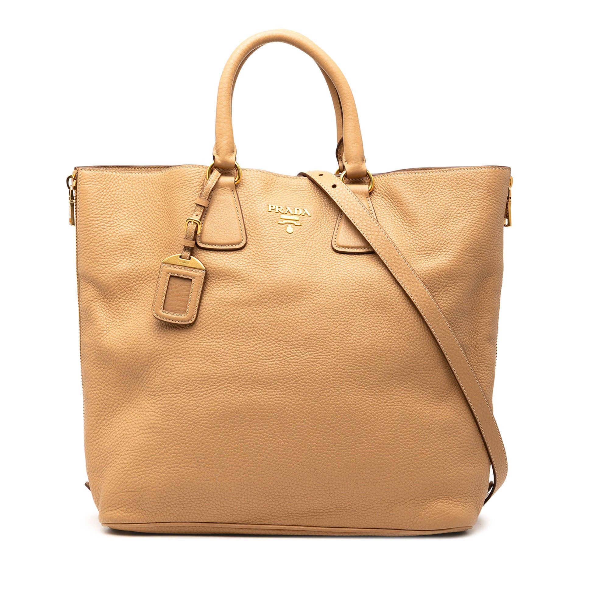 Prada Vitello Daino Side Zip Convertible Tote Size ONE SIZE - 1 Thumbnail
