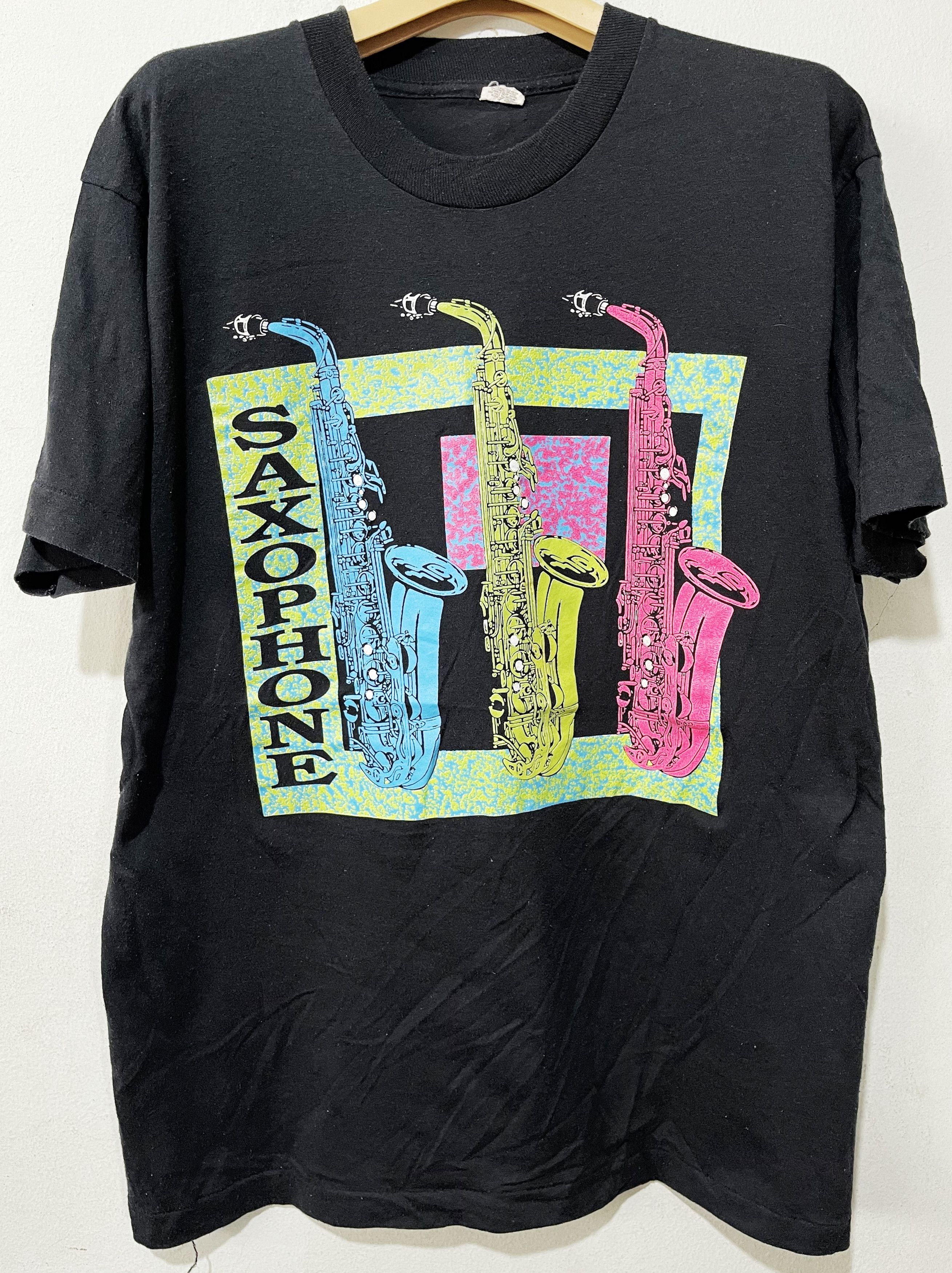 Band Tees × Jazz Cartier × Vintage Vintage 80s Saxophone Shirt Size US L / EU 52-54 / 3 - 1 Thumbnail