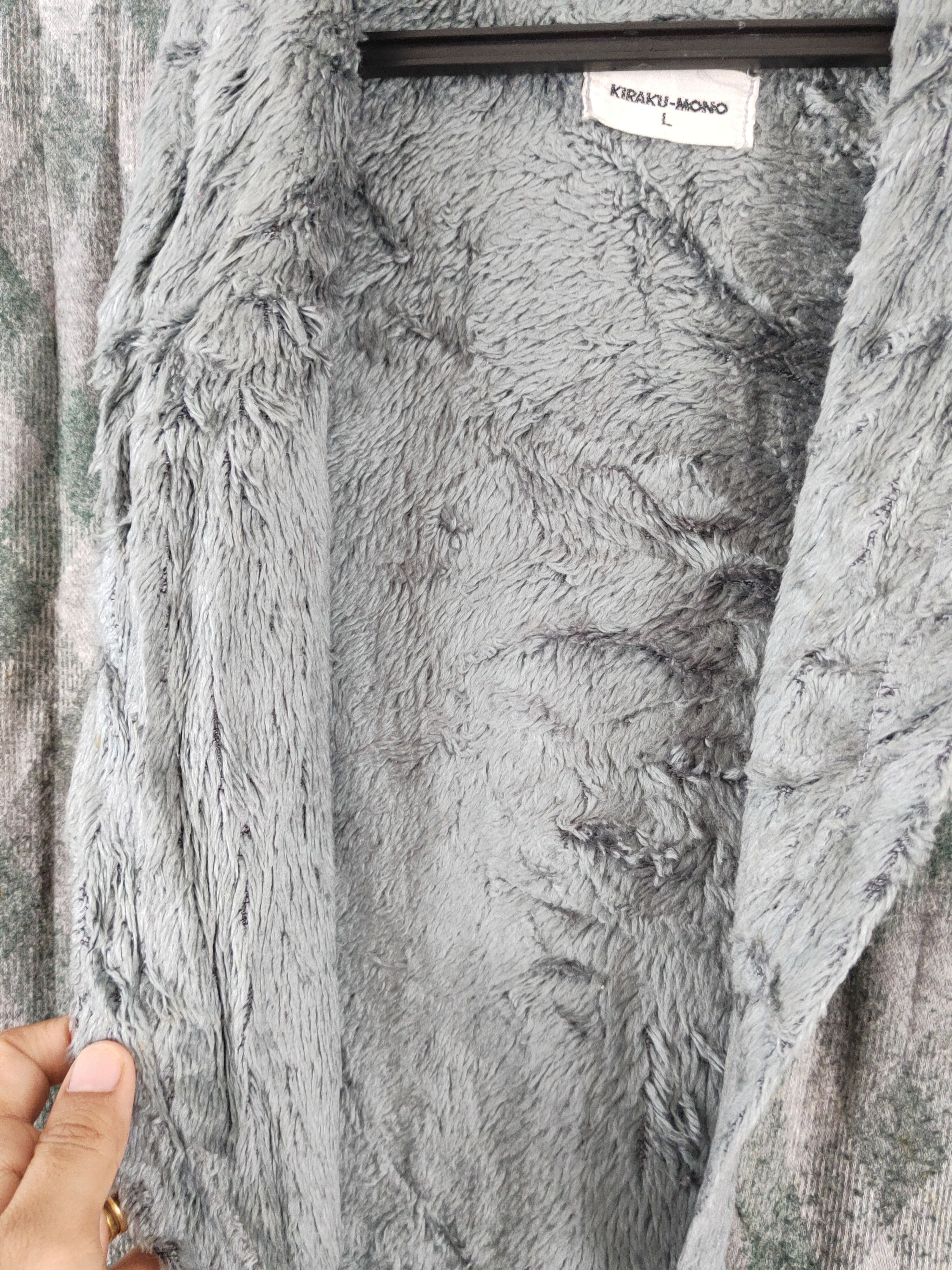 Japanese Brand × Vintage Vintage 💥 Kirakumono Gray Green Furr Vests Size US L / EU 52-54 / 3 - 3 Thumbnail