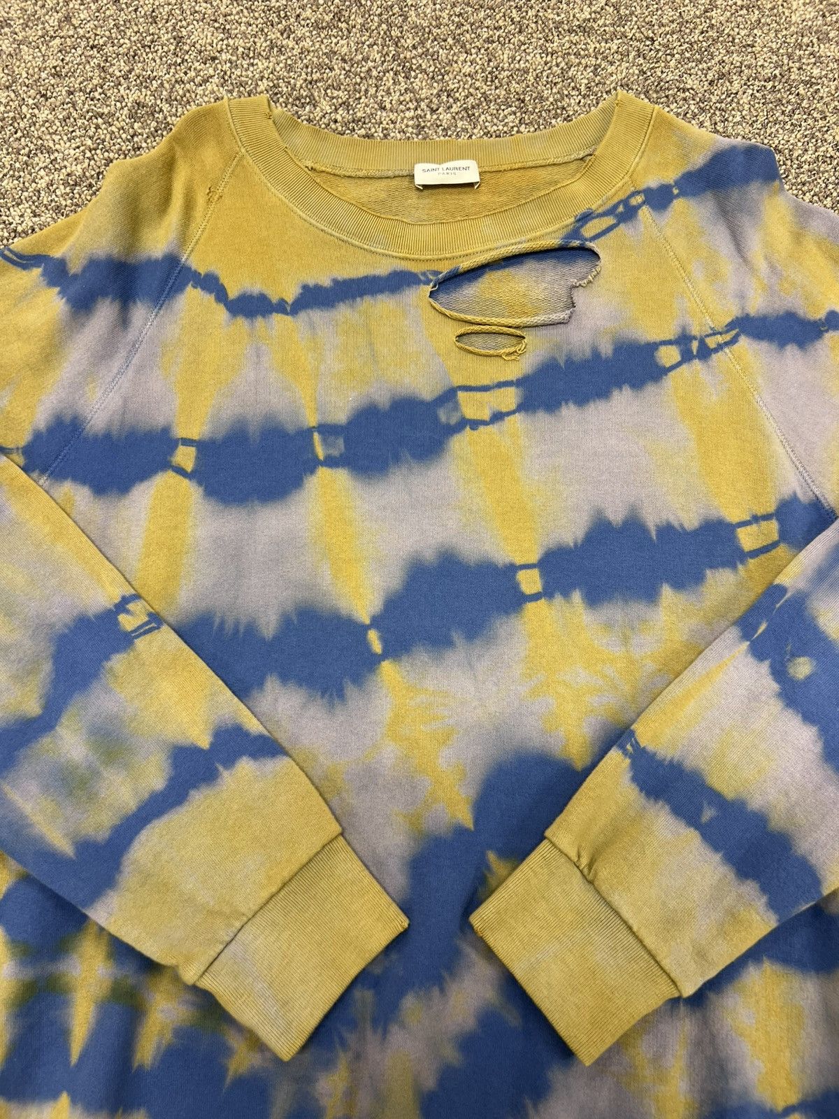 Saint Laurent Paris Saint Laurent tie dye crewneck Size US L / EU 52-54 / 3 - 2 Thumbnail