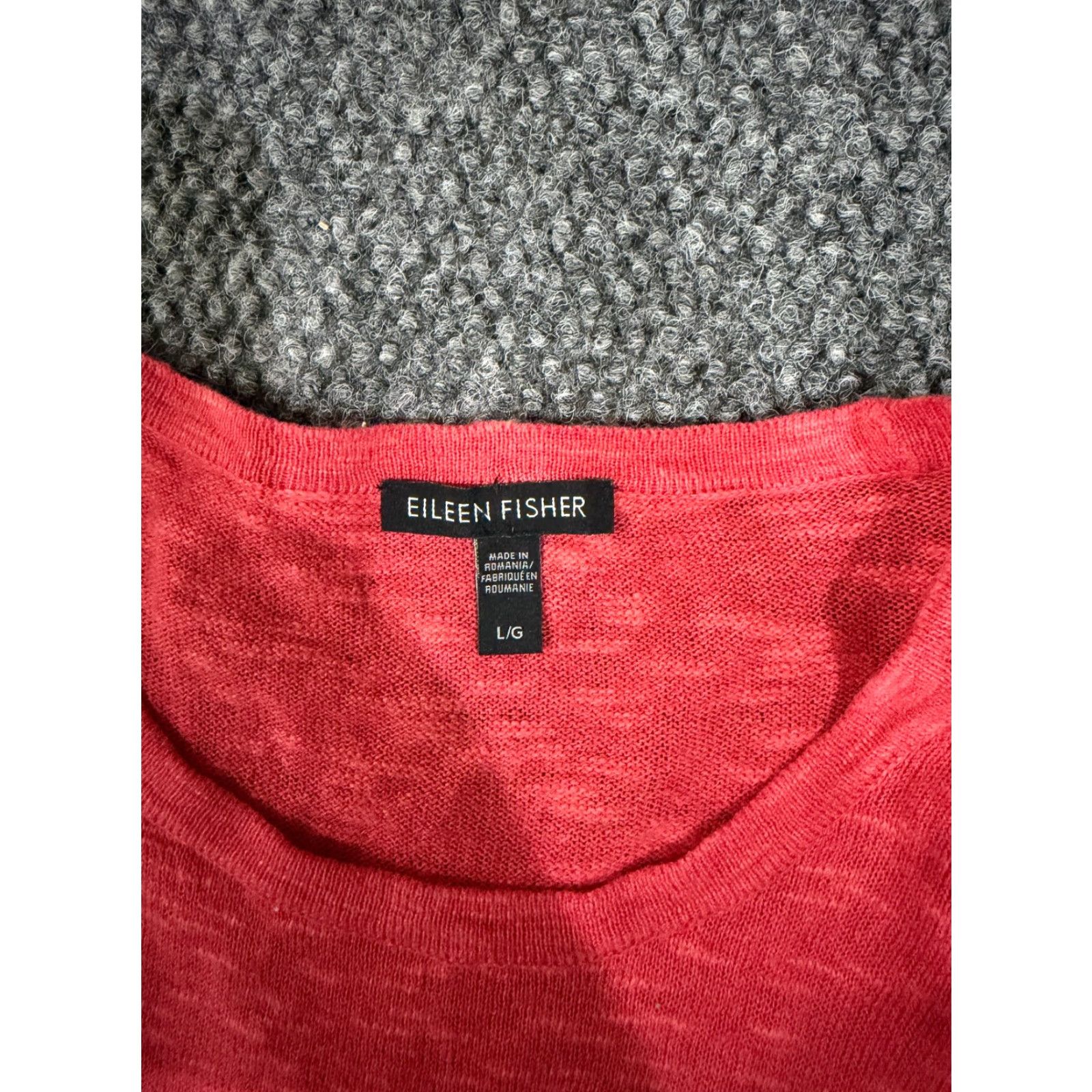 Eileen Fisher Eileen Fisher Sweater Womens Large Red Linen Cotton Lightweight Knit Pullover Regular Knit Women's L Red Lightweight Casual 90s? Size L / US 10 / IT 46 - 5 Thumbnail