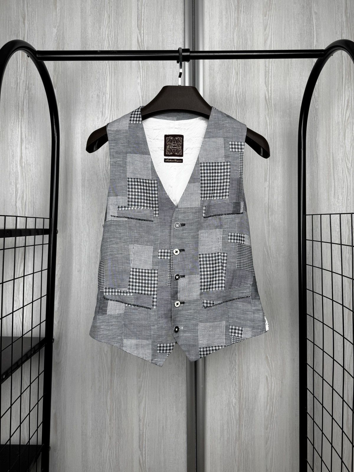 Other Holland Esquire Patchwork Cotton Linen Blazer Vest Set Suit Size 38R - 17 Thumbnail