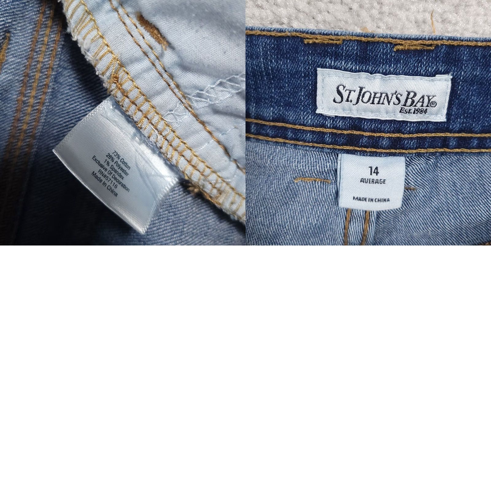 Vintage St John's Bay Women's 14 Capri Pants Denim Stretch Blue Jeans Back Flap Pockets 90s Size 36" / US 14 / IT 50 - 9 Thumbnail