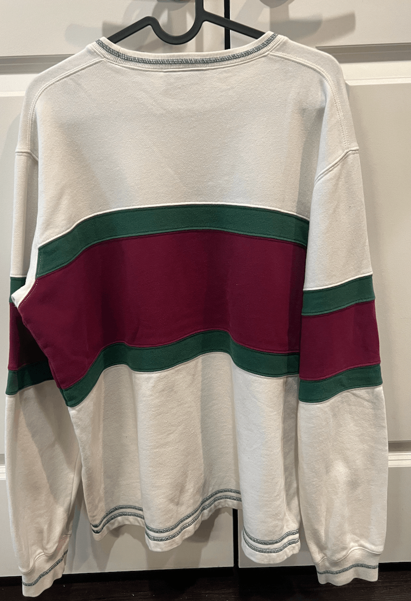 Supreme Supreme Center Stripe White Crewneck FW16 Size US M / EU 48-50 / 2 - 2 Thumbnail