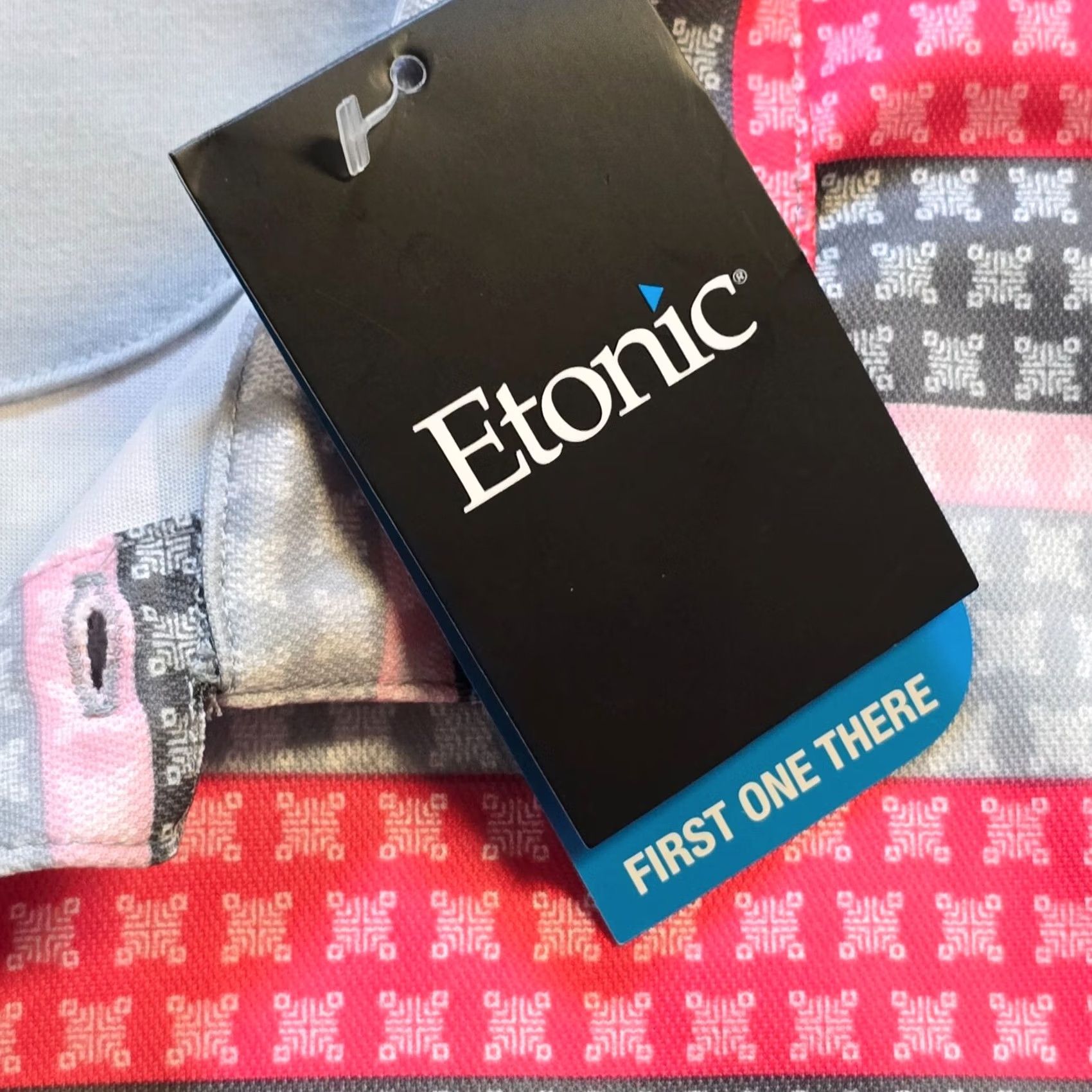 Vintage Etonic Polo Shirt Mens Medium Pink Stripe UV Protection Casual Golf Shirt Mens Regular Pink Stripe Polo Shirt Size US M / EU 48-50 / 2 - 4 Thumbnail