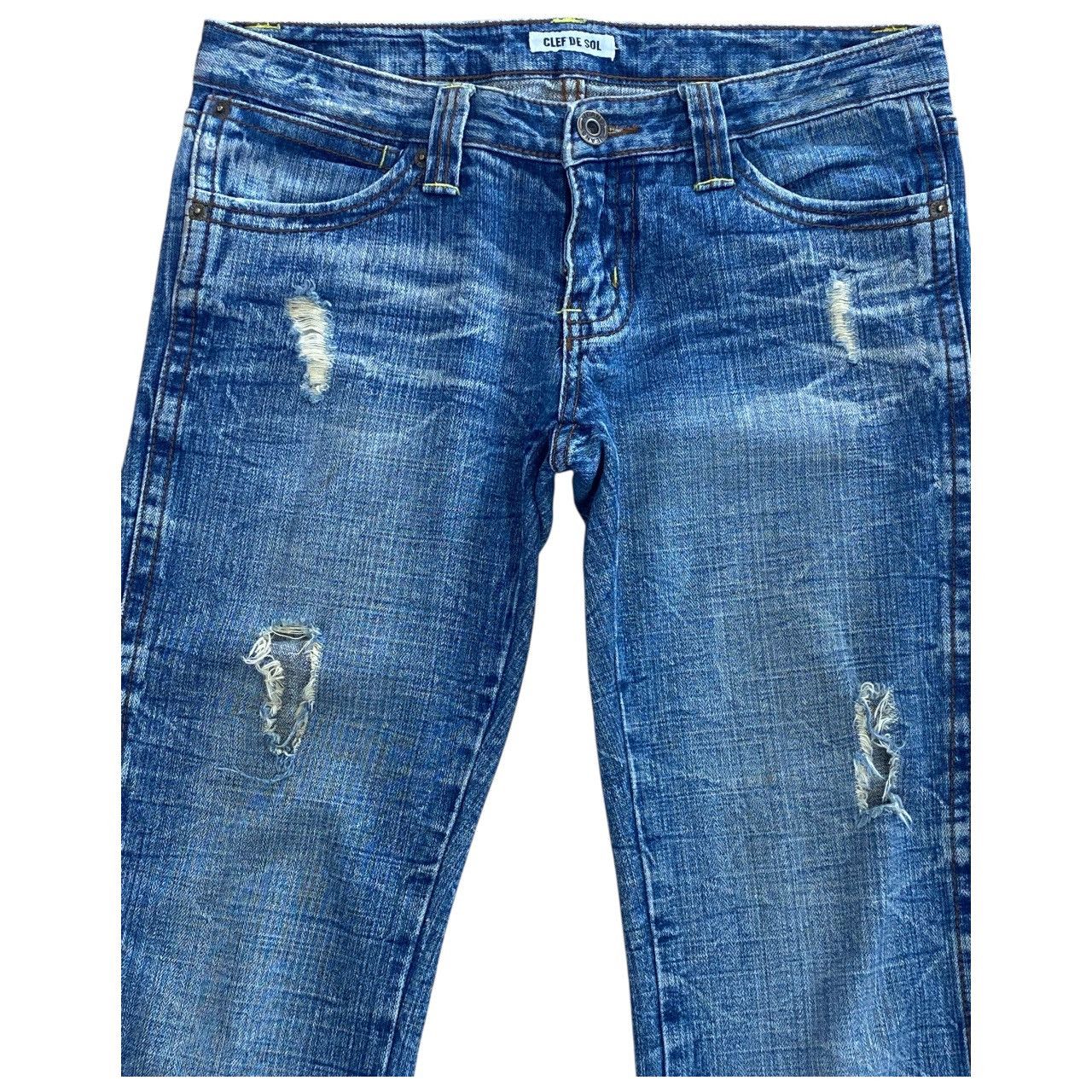 Japanese Brand Vintage Japanese Brand Distress Honeycomb Style Jeans Size US 33 - 2 Thumbnail