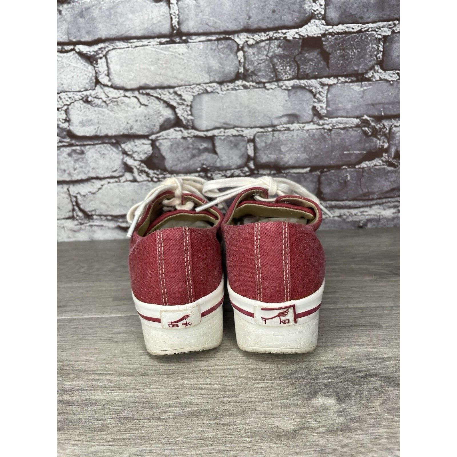 Other Dansko Vegan Red Fabric Canvas Lace Up Slip Workwear Clogs W Size US 7 / IT 37 - 4 Thumbnail