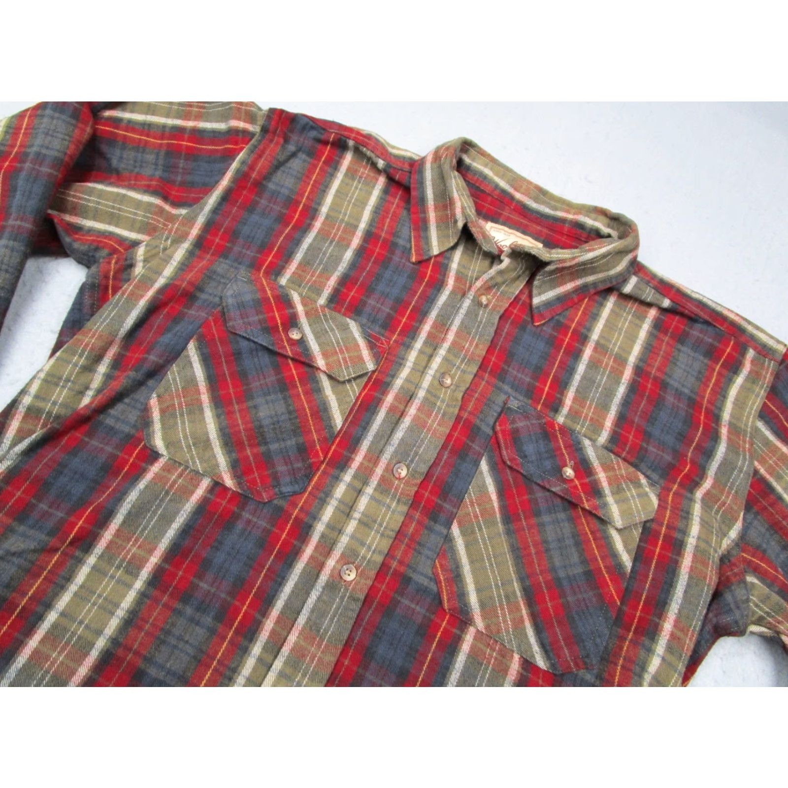 Vintage VINTAGE Woolrich Shirt Mens XL Green Plaid Button-Up Heavyweight Flannel 100% Cotton Short Sleeve Casual 90s Bohemian Grunge Nature Retro Mens Size US XL / EU 56 / 4 - 2 Thumbnail